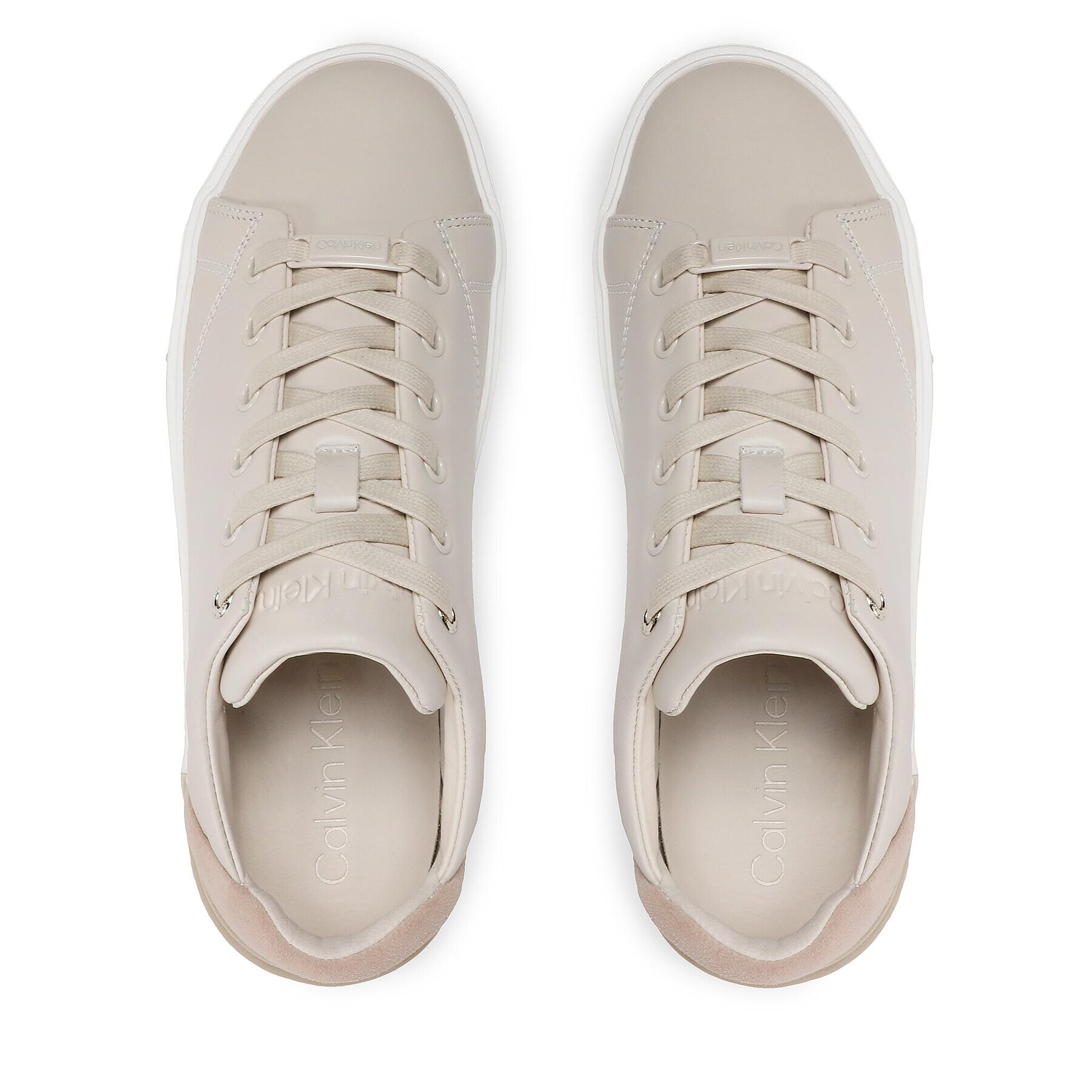 Calvin Klein Сникърси Heel Cupsole Lace Up Sue HW0HW01385 Бежов - Pepit.bg