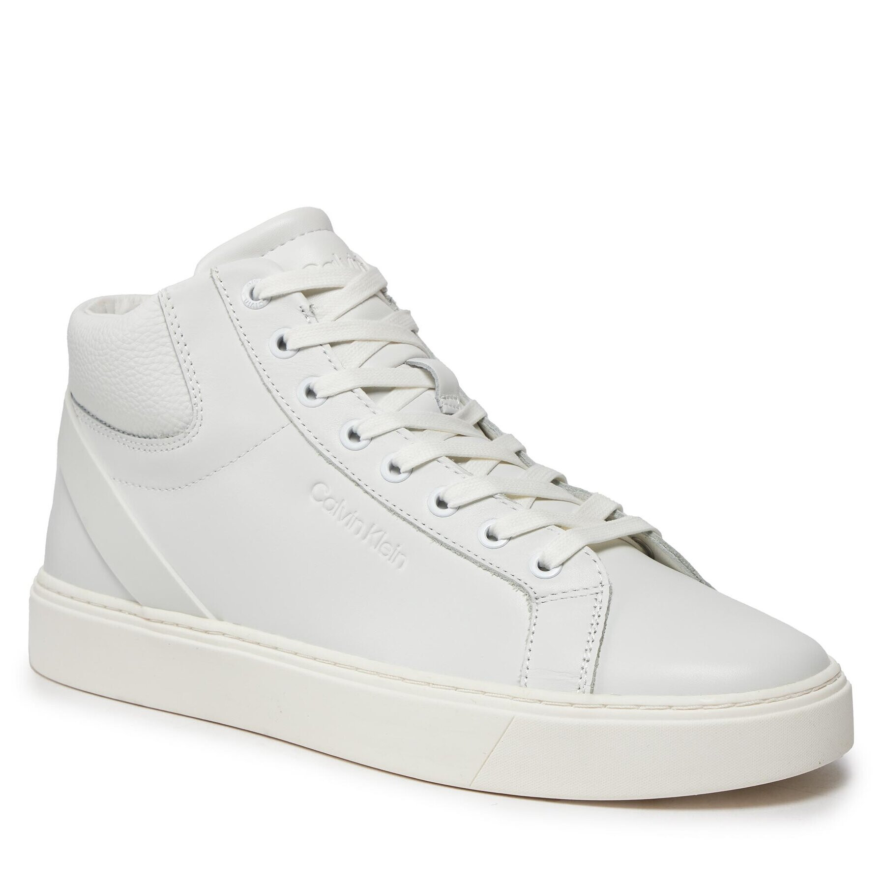 Calvin Klein Сникърси High Top Lace Up Archive Stripe HM0HM01291 Бял - Pepit.bg