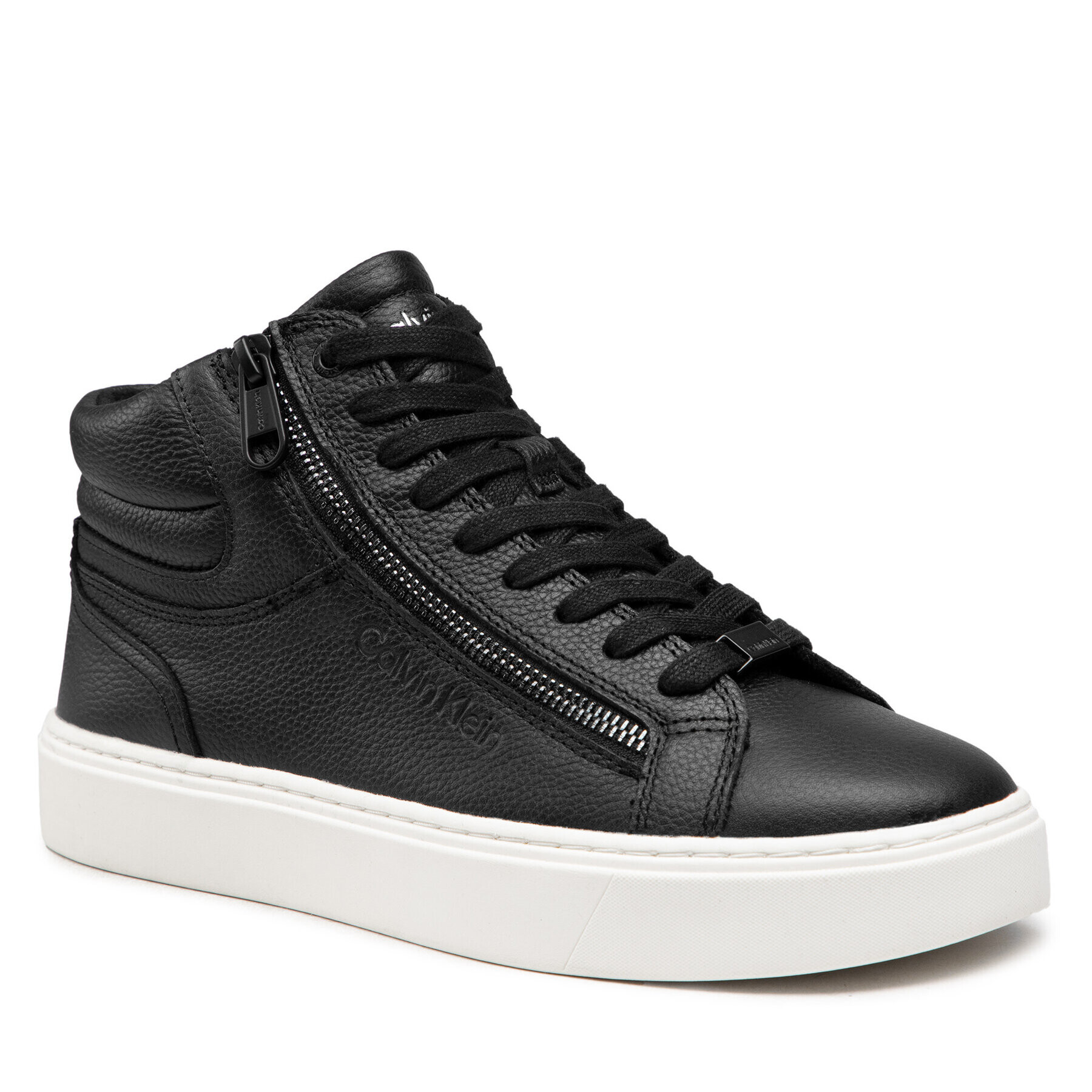 Calvin Klein Сникърси High Top Lace Up HM0HM00810 Черен - Pepit.bg