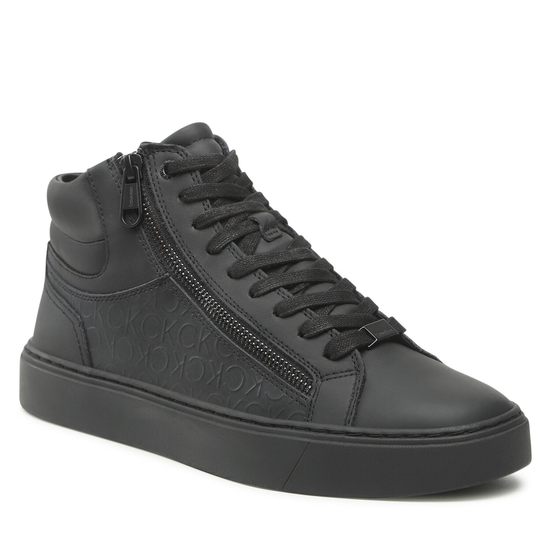 Calvin Klein Сникърси High Top Lace Up HM0HM00812 Черен - Pepit.bg