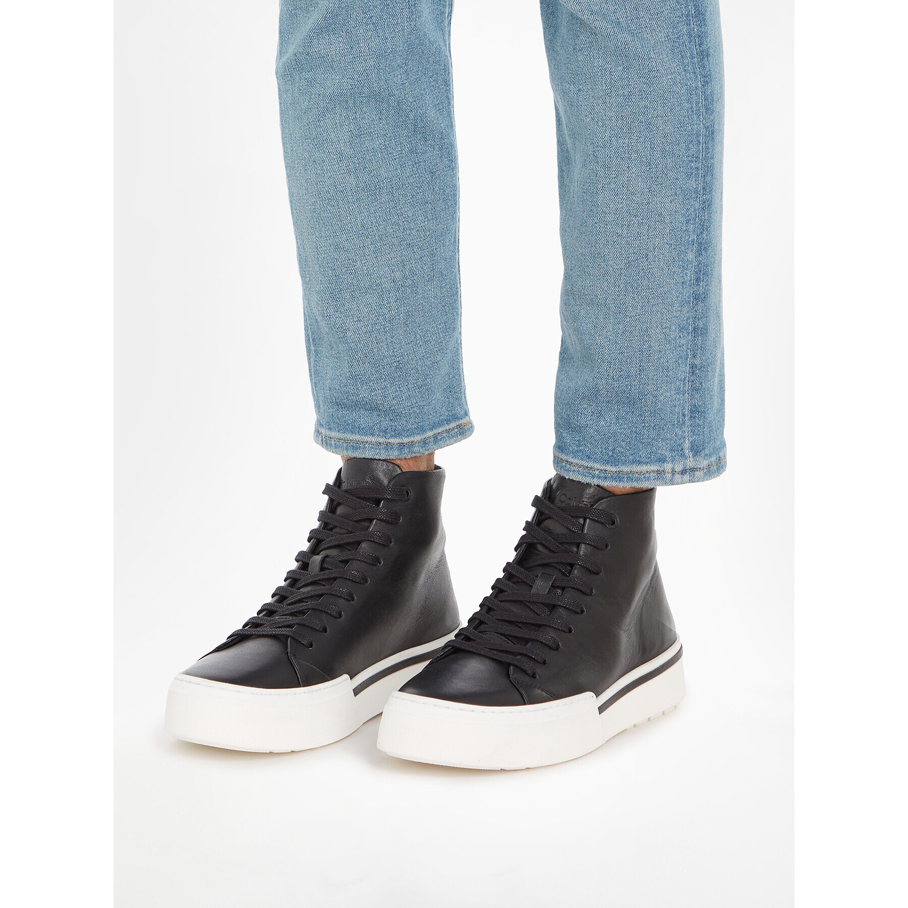 Calvin Klein Сникърси High Top Lace Up HM0HM01165 Черен - Pepit.bg