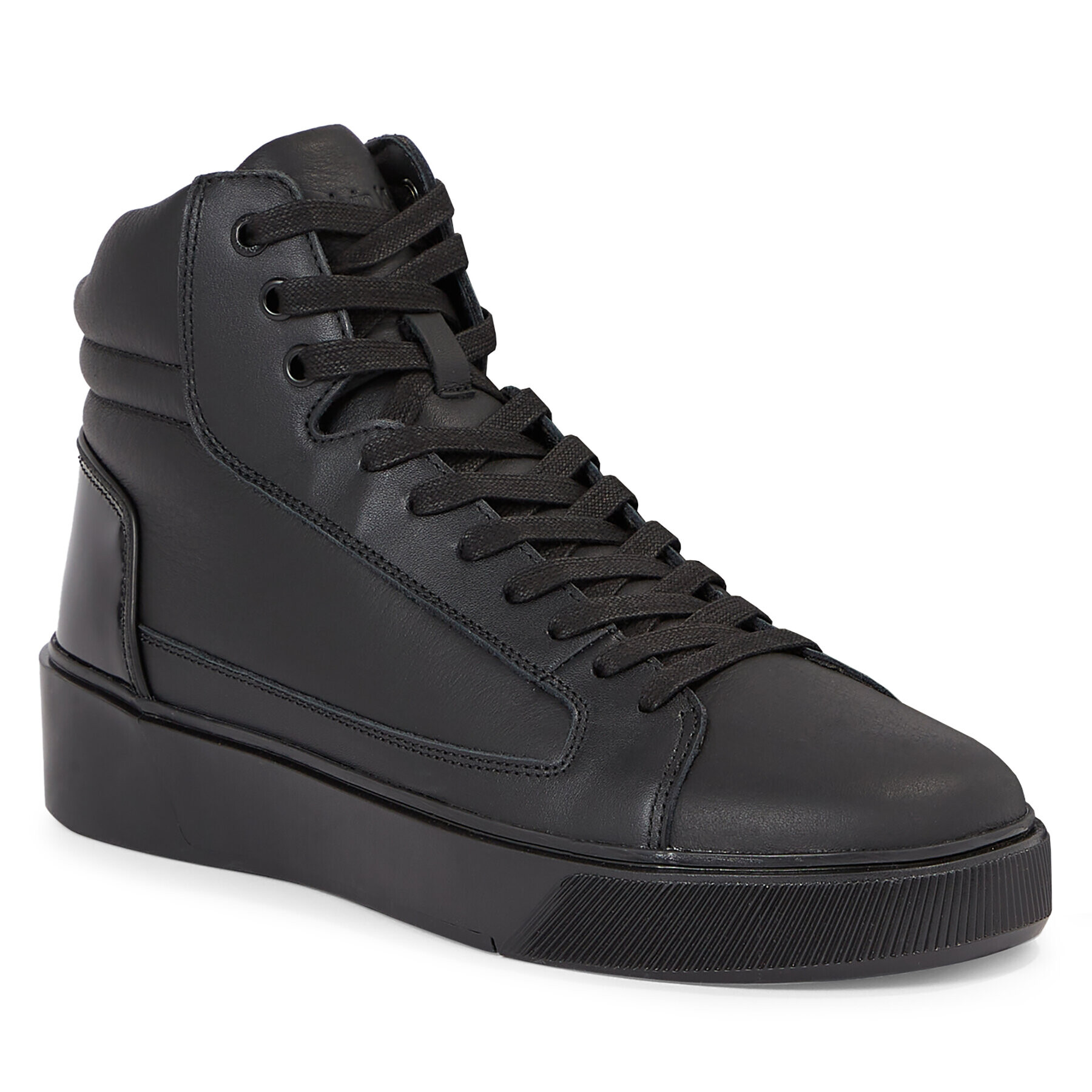 Calvin Klein Сникърси High Top Lace Up Inv Stitch HM0HM01164 Черен - Pepit.bg