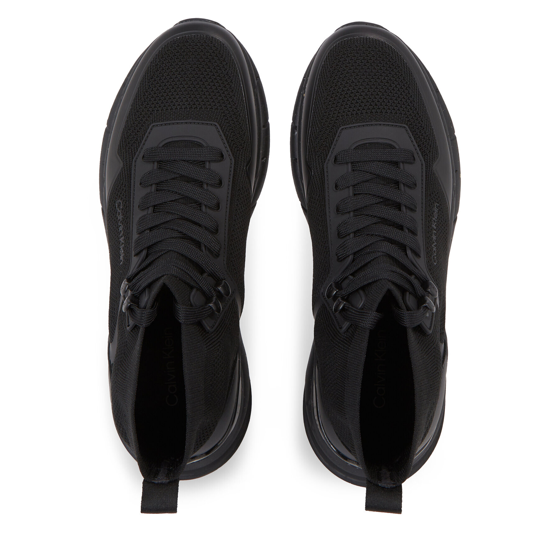 Calvin Klein Сникърси High Top Lace Up Knit HM0HM01267 Черен - Pepit.bg