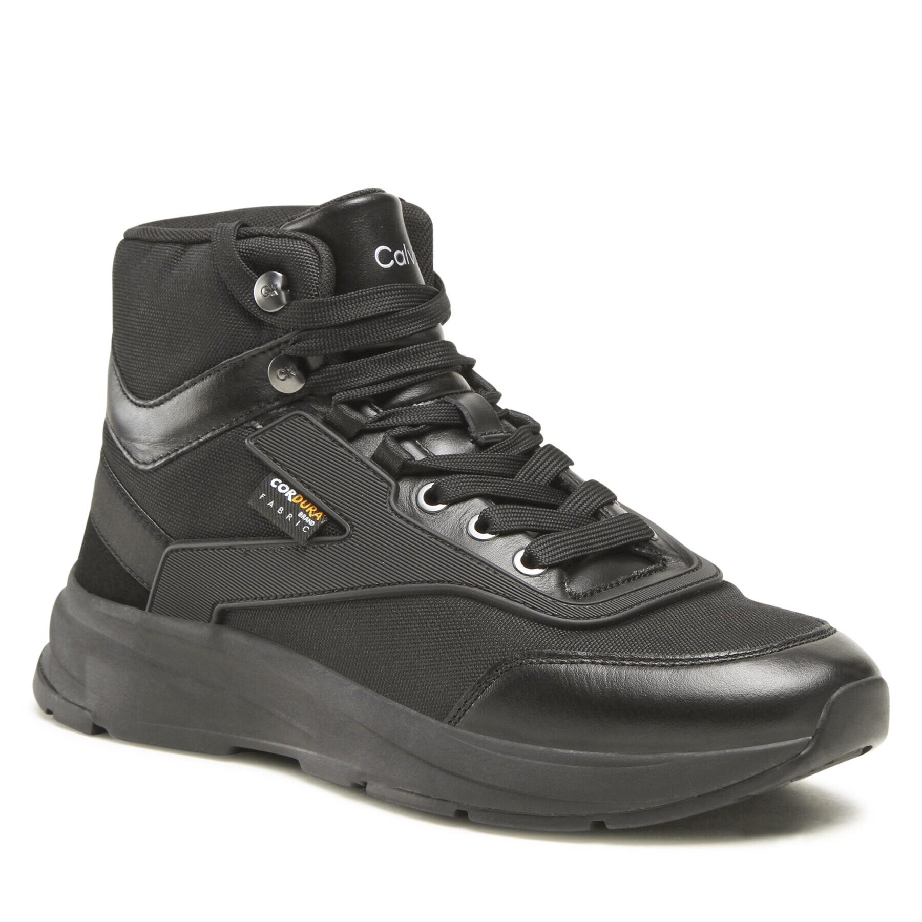 Calvin Klein Сникърси High Top Lace Up Mix HM0HM00759 Черен - Pepit.bg
