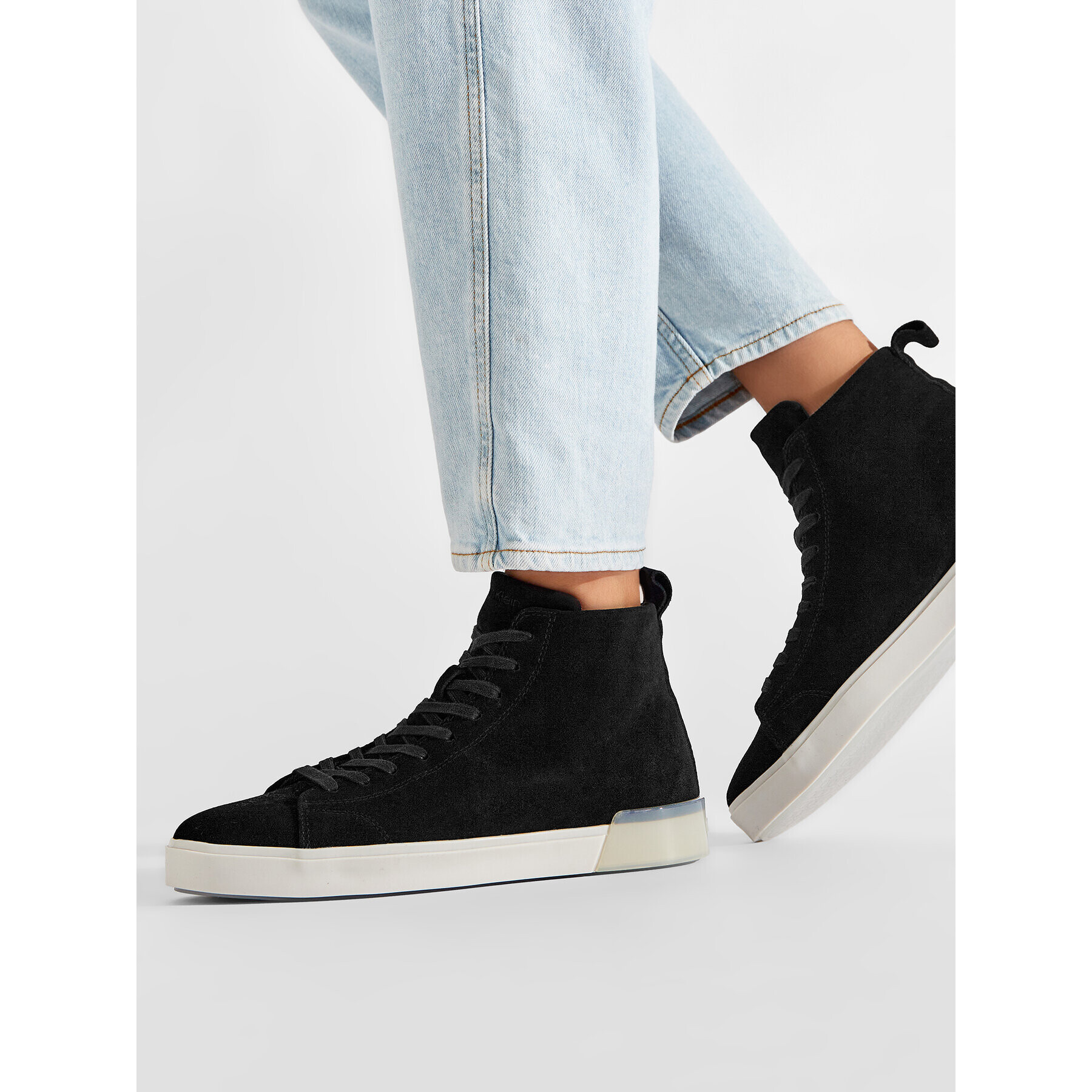 Calvin Klein Сникърси High Top Lace Up Sue HM0HM00756 Черен - Pepit.bg