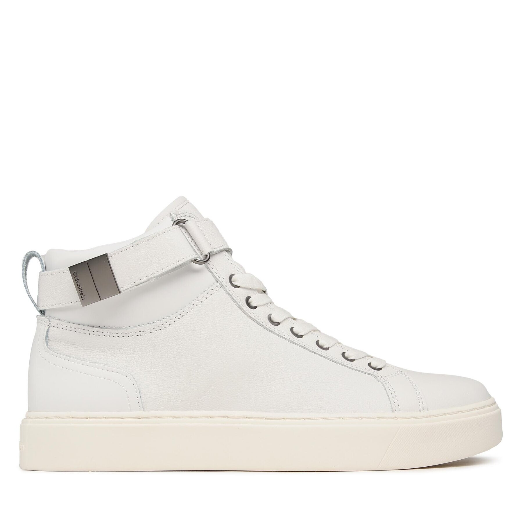 Calvin Klein Сникърси High Top Lace Up W/Plaque HM0HM00973 Бял - Pepit.bg