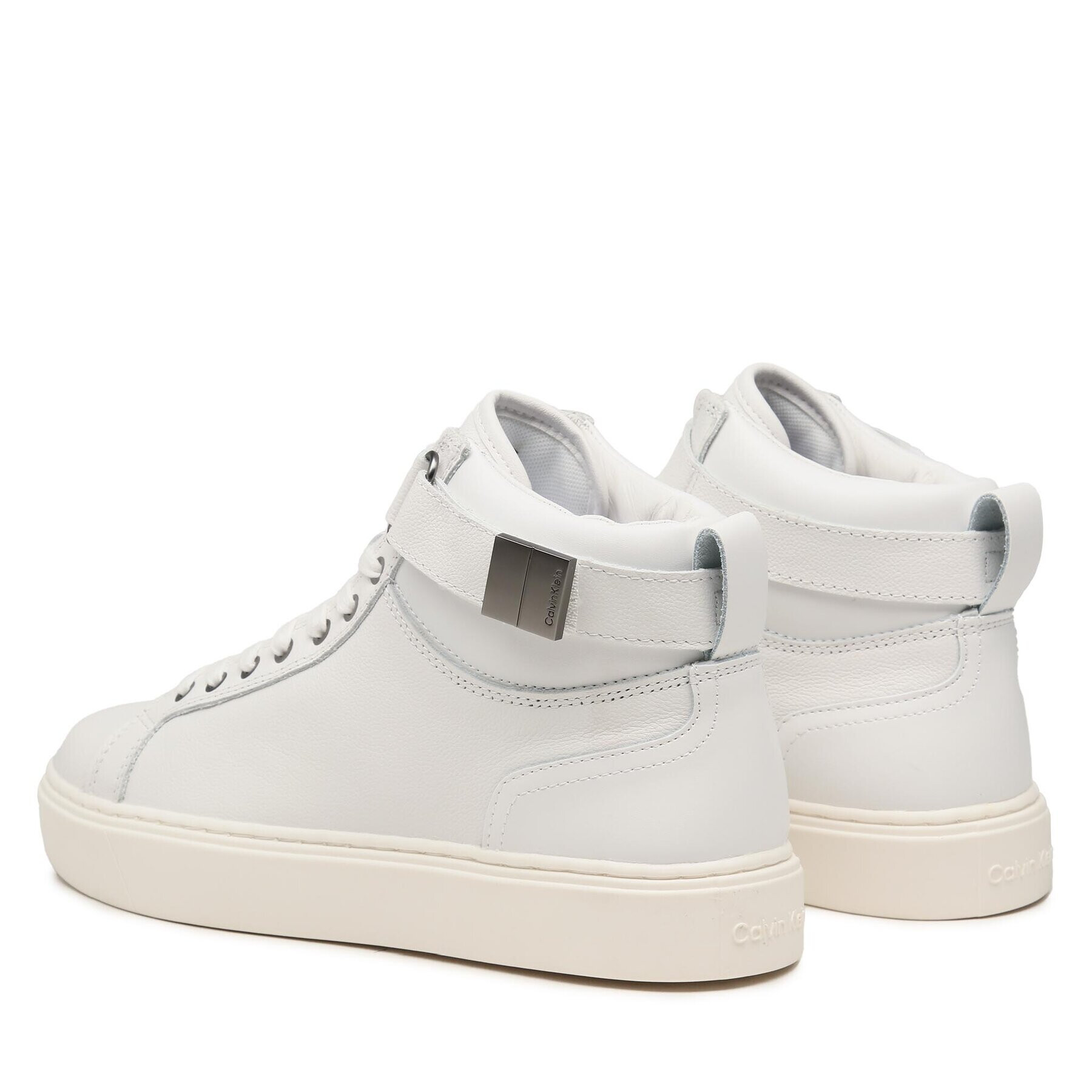 Calvin Klein Сникърси High Top Lace Up W/Plaque HM0HM00973 Бял - Pepit.bg