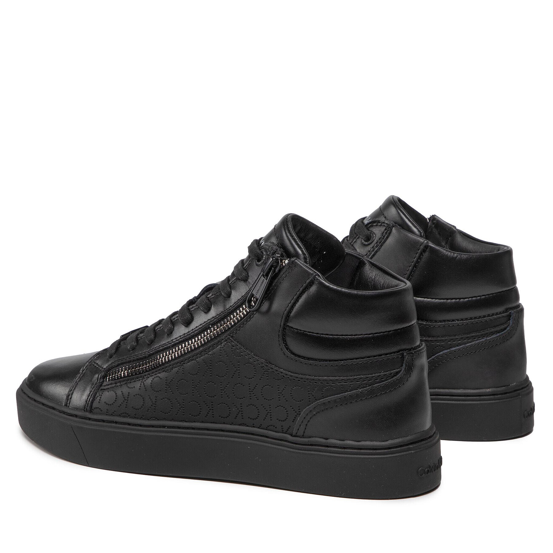 Calvin Klein Сникърси High Top Lace Up W/Zip Mono HM0HM00283 Черен - Pepit.bg