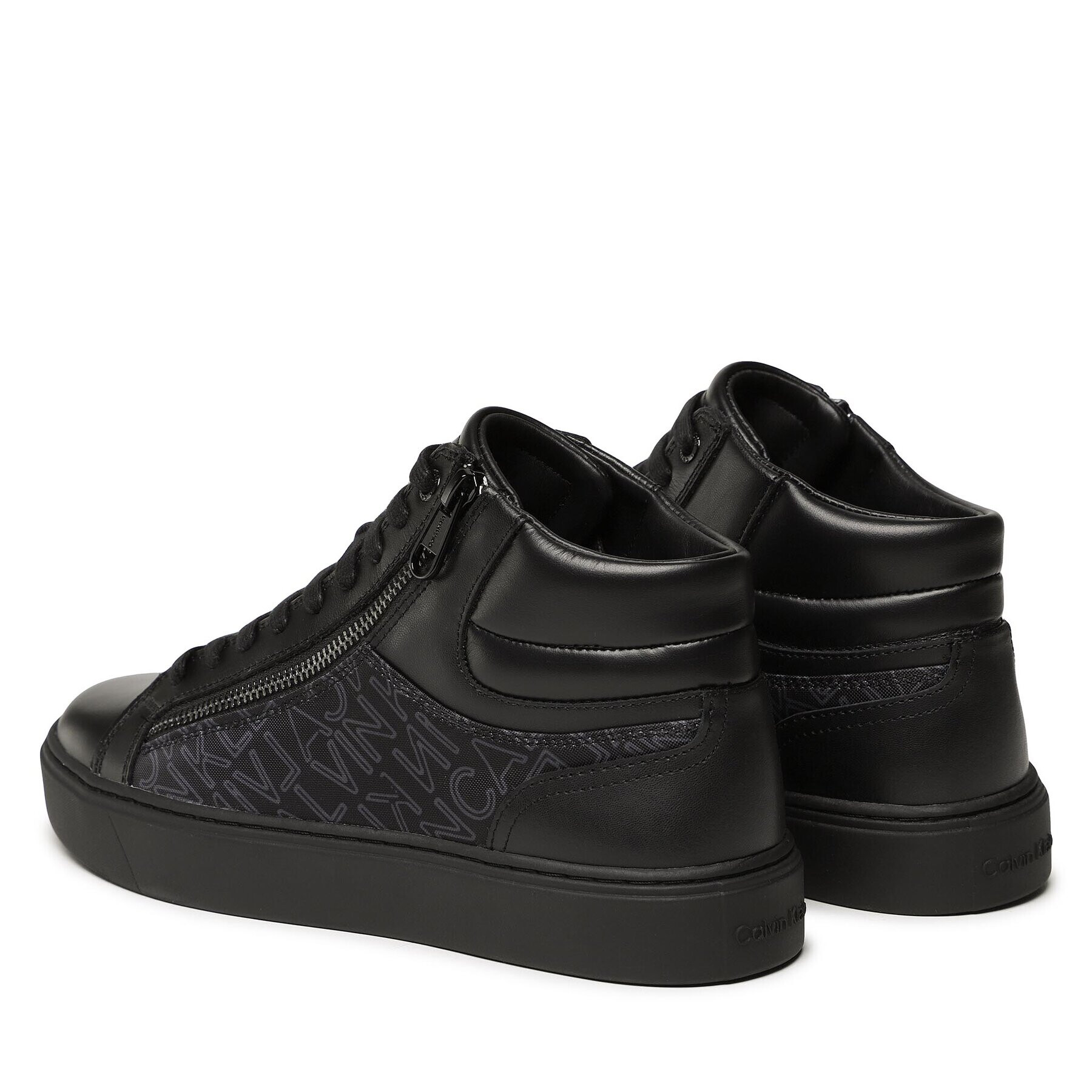 Calvin Klein Сникърси High Top Lace Up W/Zip Mono HM0HM01046 Черен - Pepit.bg