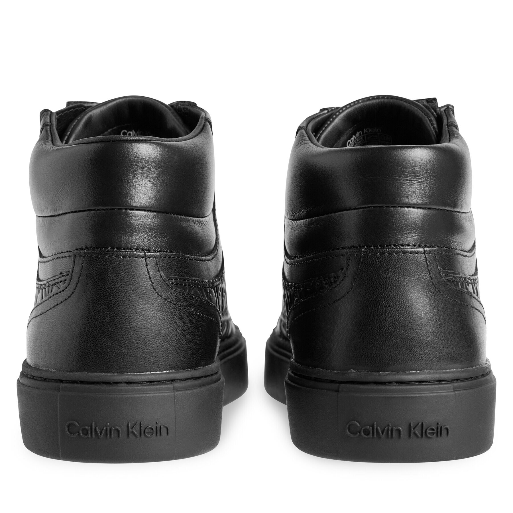 Calvin Klein Сникърси High Top Lace Up W/Zip Mono HM0HM01180 Черен - Pepit.bg