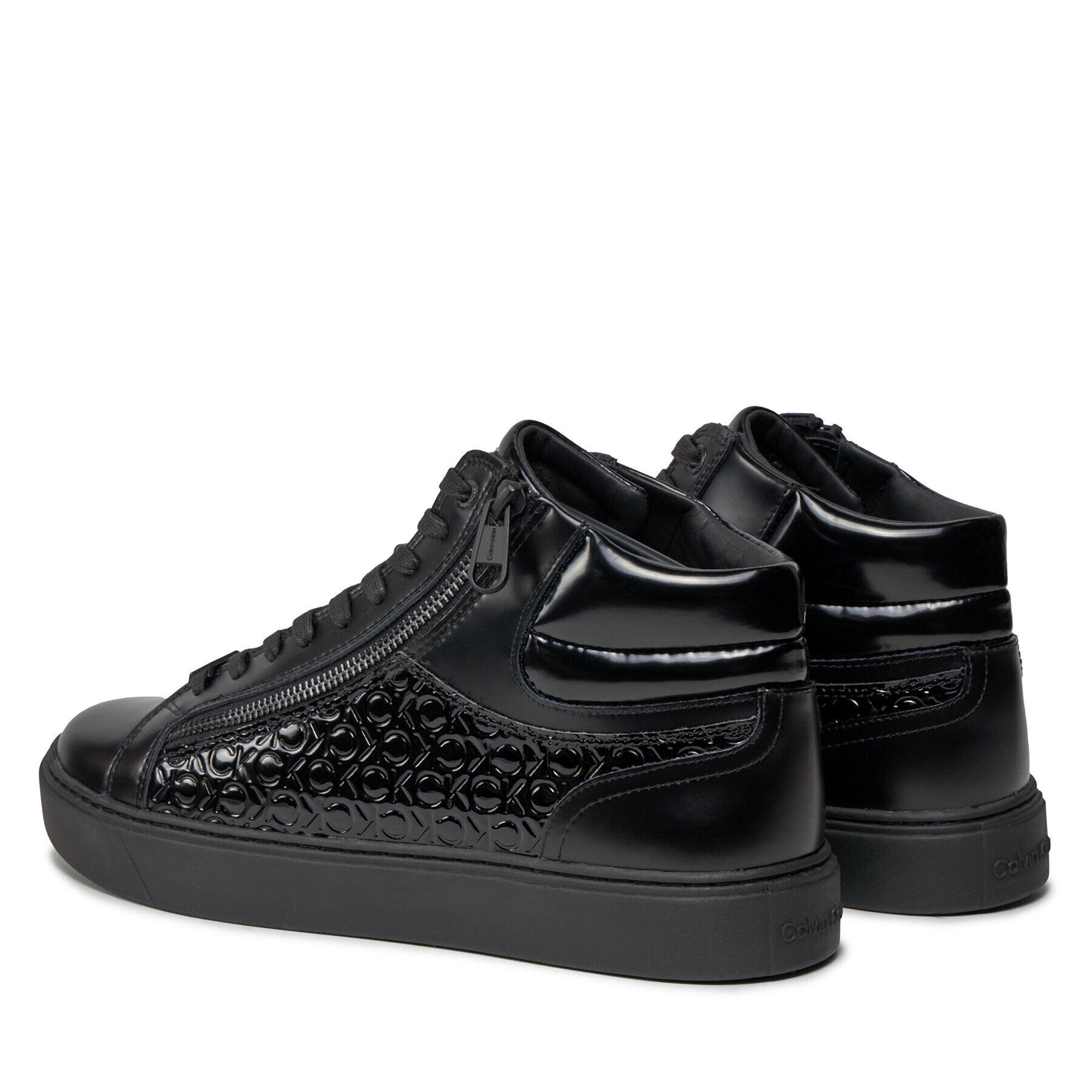 Calvin Klein Сникърси High Top Lace Up W/Zip Mono HM0HM01276 Черен - Pepit.bg