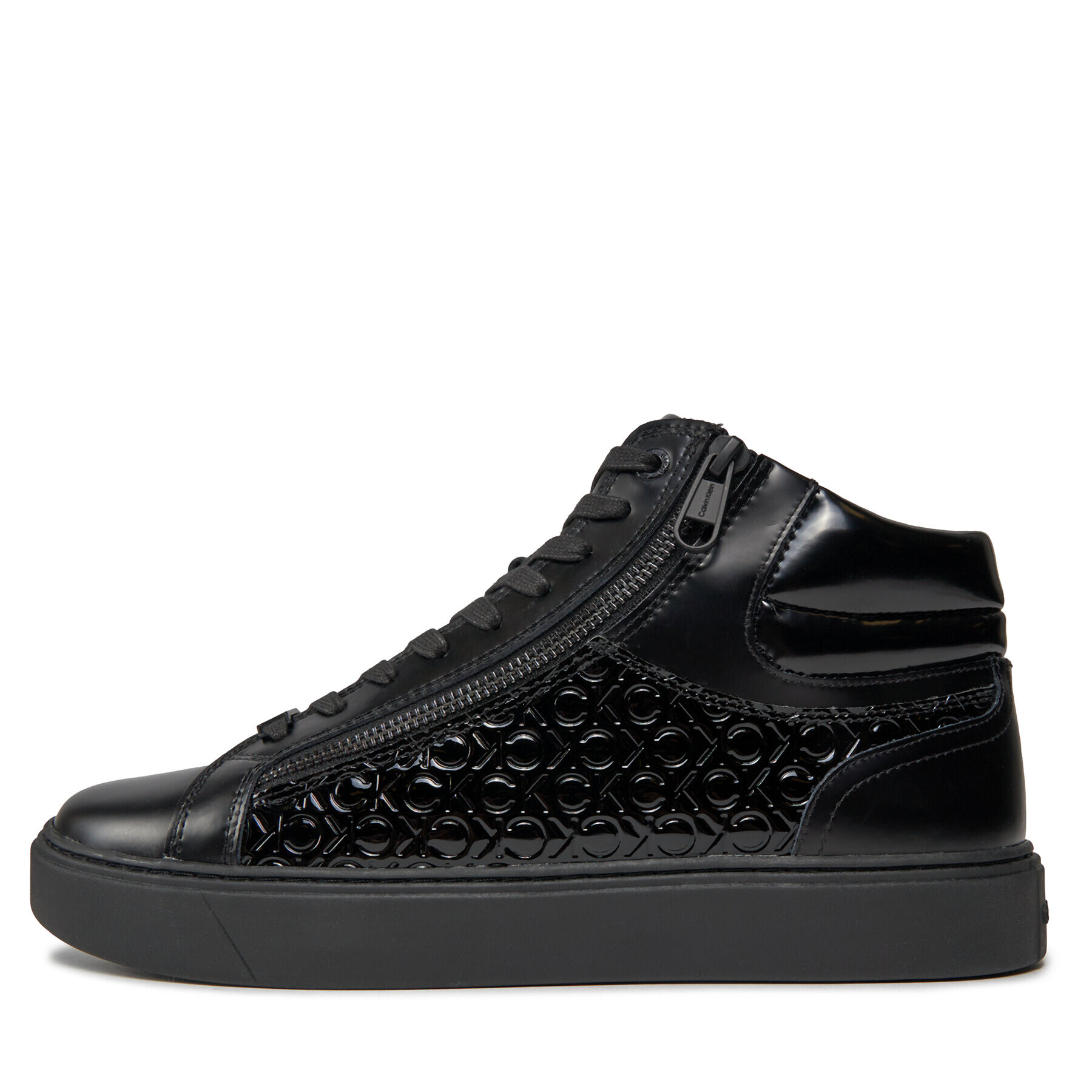 Calvin Klein Сникърси High Top Lace Up W/Zip Mono HM0HM01276 Черен - Pepit.bg