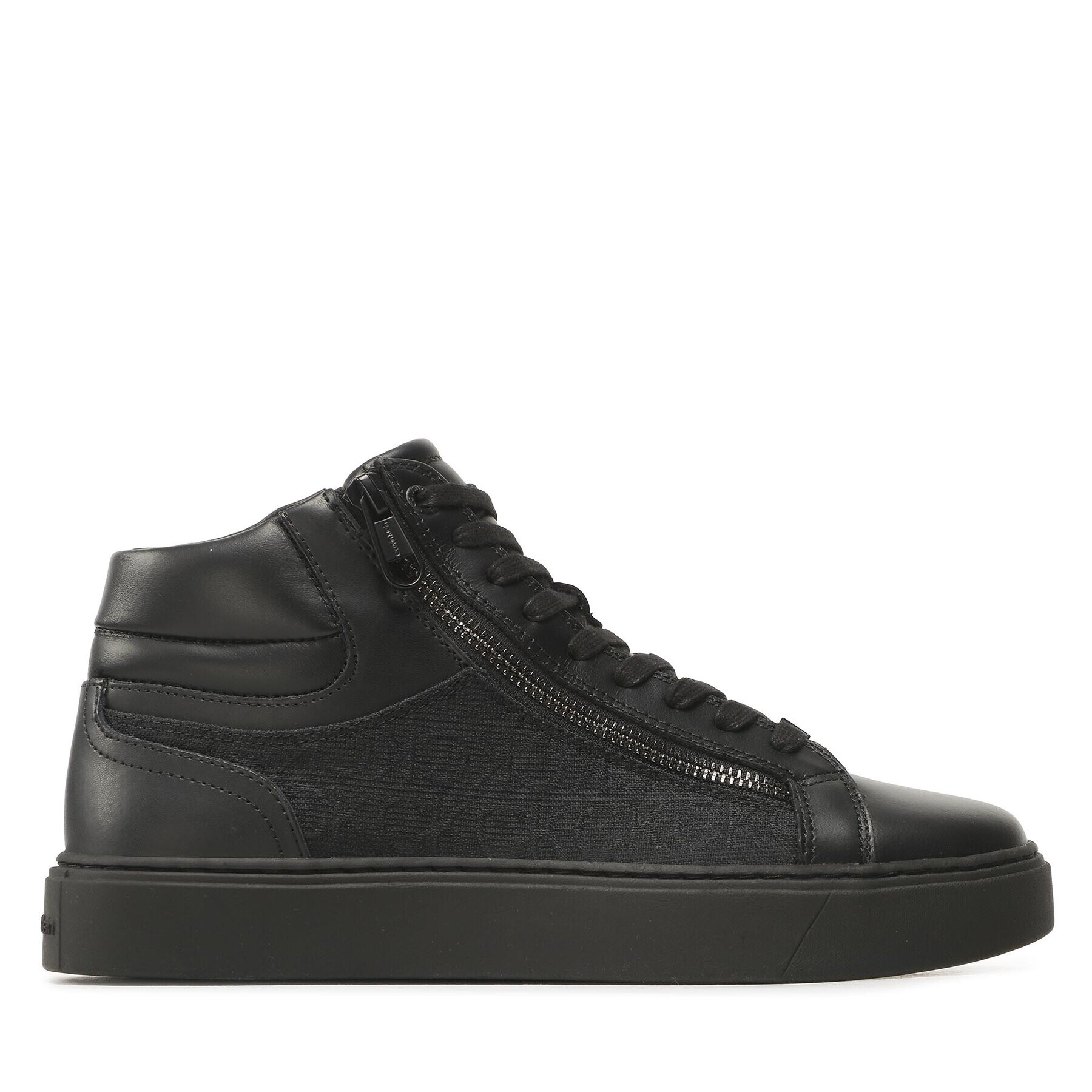 Calvin Klein Сникърси High Top Lace Up W/Zip Mono Jq HM0HM01014 Черен - Pepit.bg