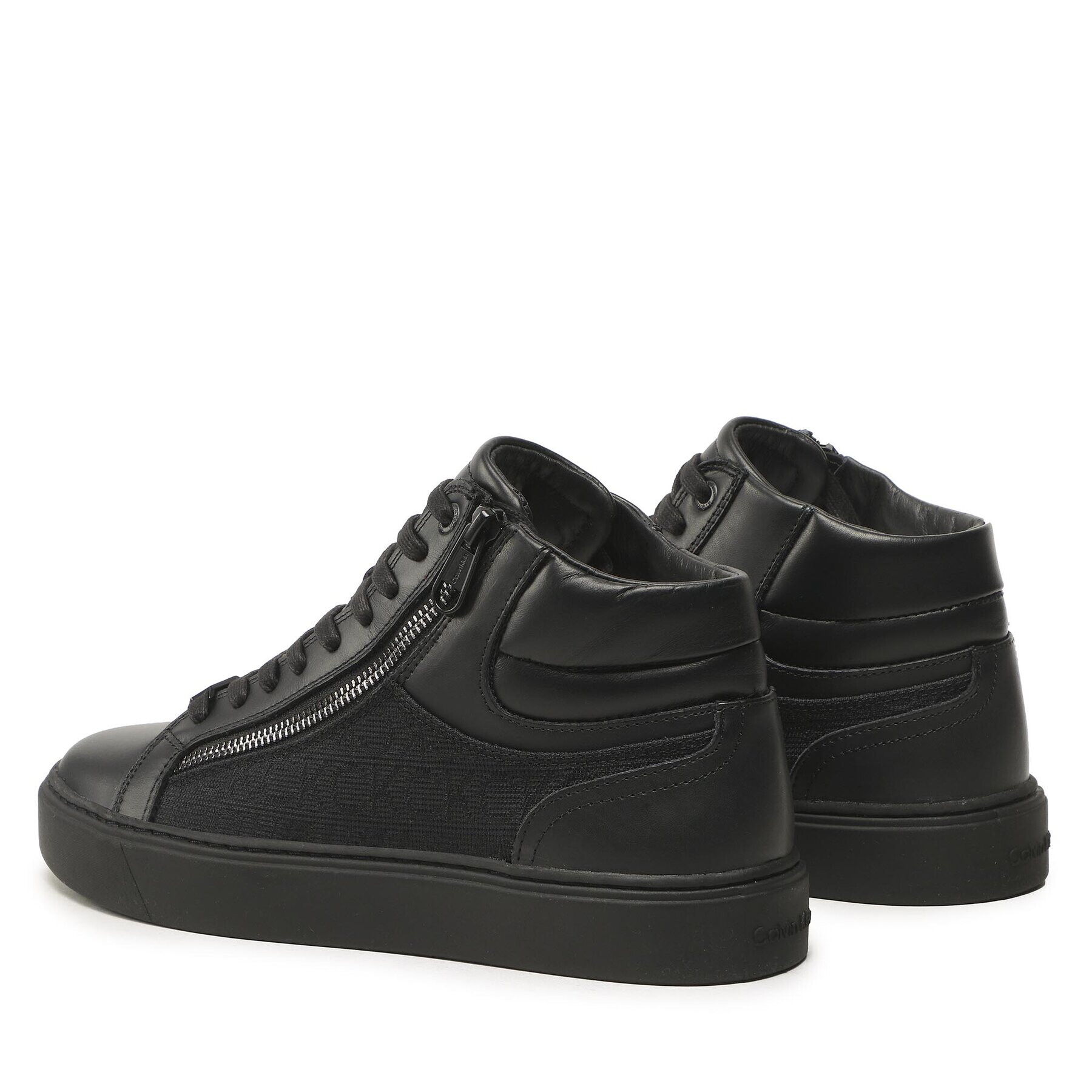 Calvin Klein Сникърси High Top Lace Up W/Zip Mono Jq HM0HM01014 Черен - Pepit.bg