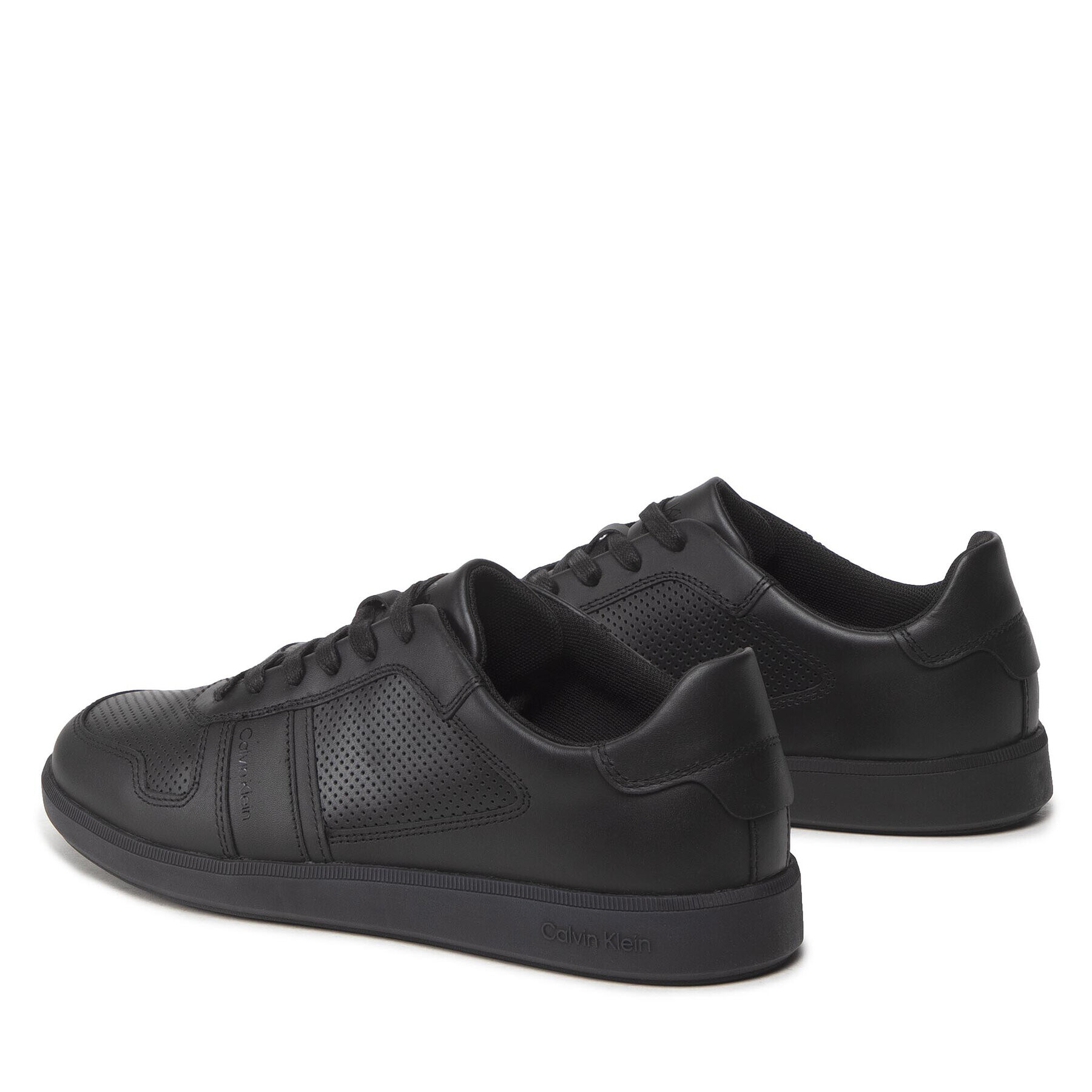 Calvin Klein Сникърси Low Top Lace Up Lth HM0HM00471 Черен - Pepit.bg