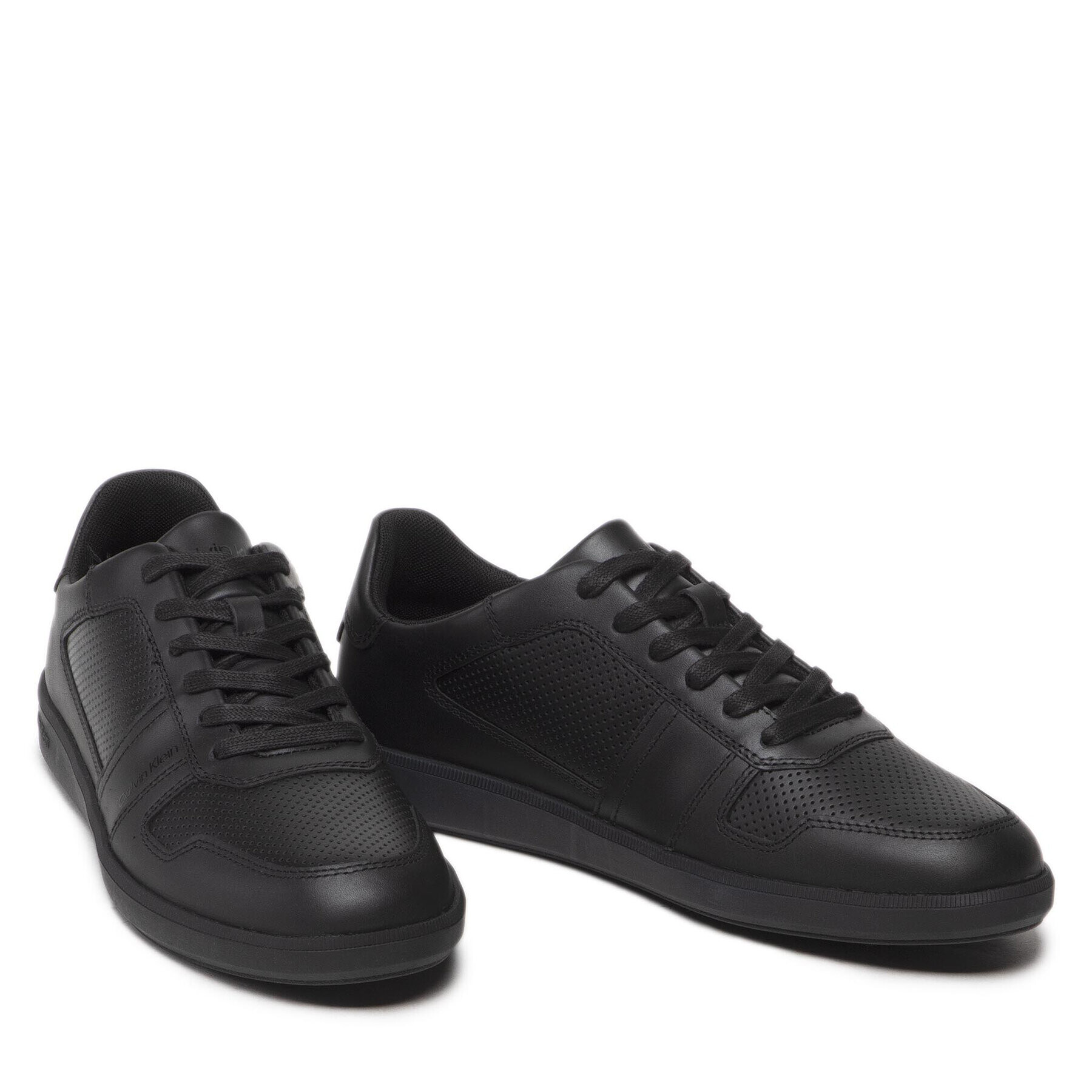 Calvin Klein Сникърси Low Top Lace Up Lth HM0HM00471 Черен - Pepit.bg