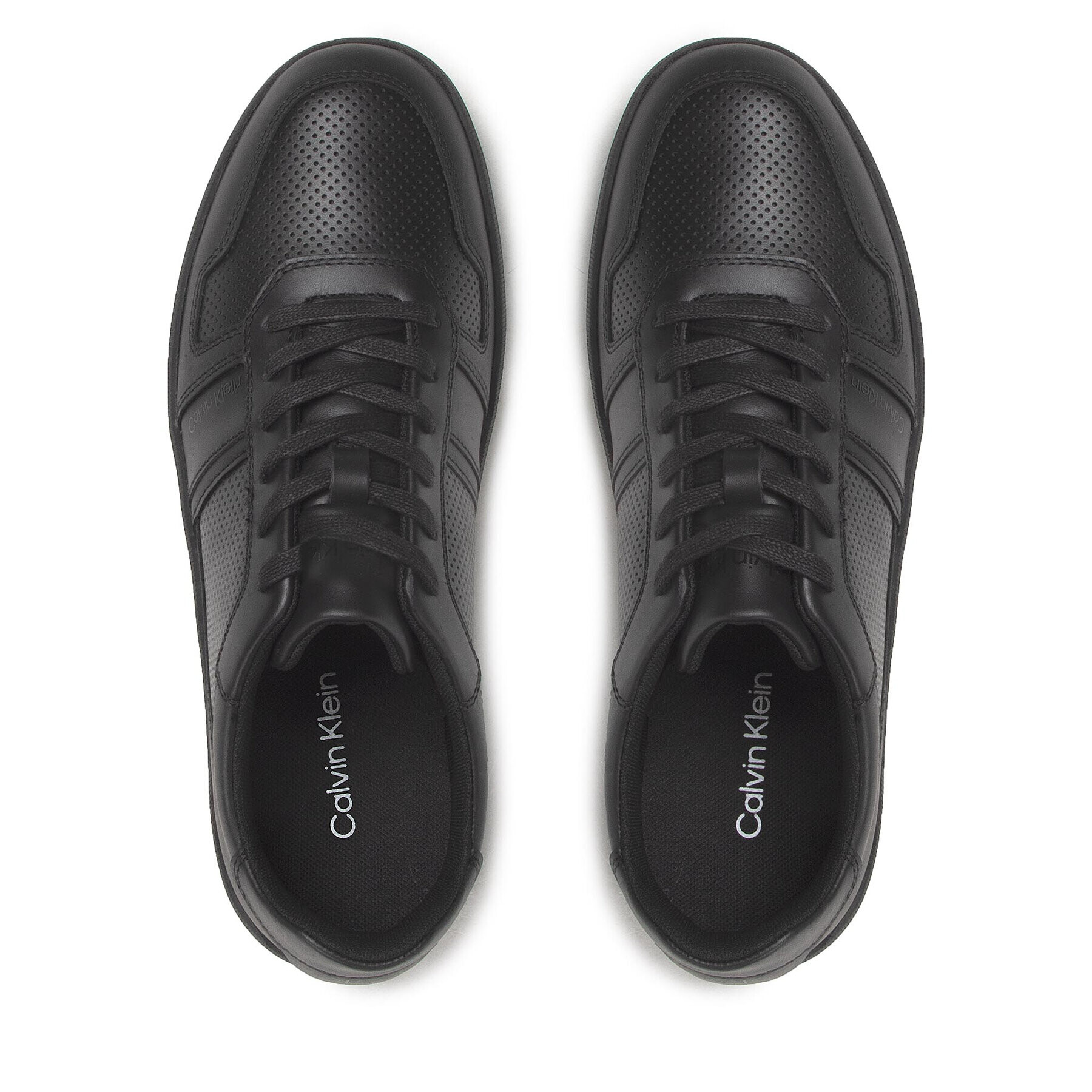 Calvin Klein Сникърси Low Top Lace Up Lth HM0HM00471 Черен - Pepit.bg