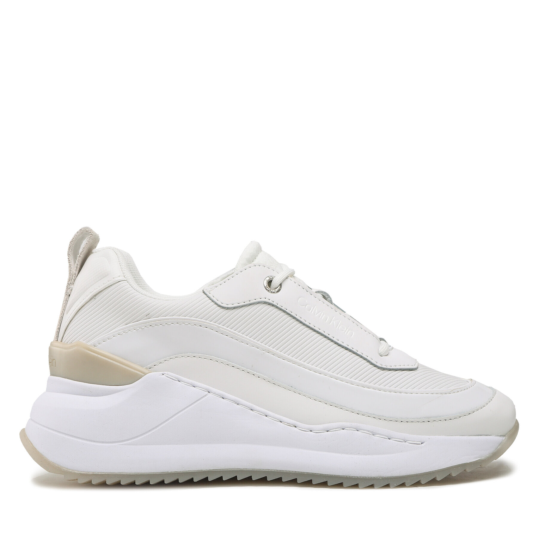 Calvin Klein Сникърси Interal Wedge Lace Up HW0HW01371 Бял - Pepit.bg