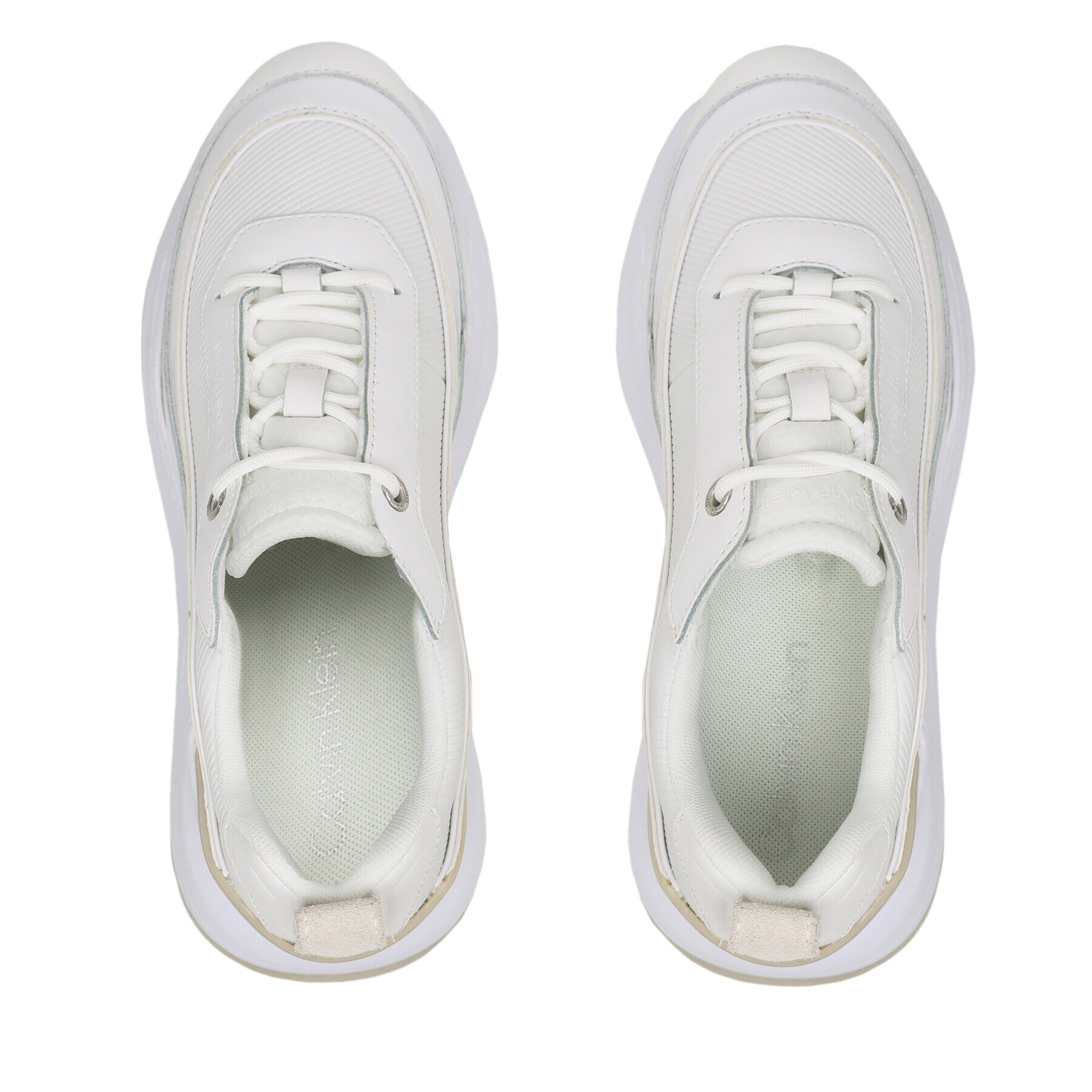 Calvin Klein Сникърси Interal Wedge Lace Up HW0HW01371 Бял - Pepit.bg