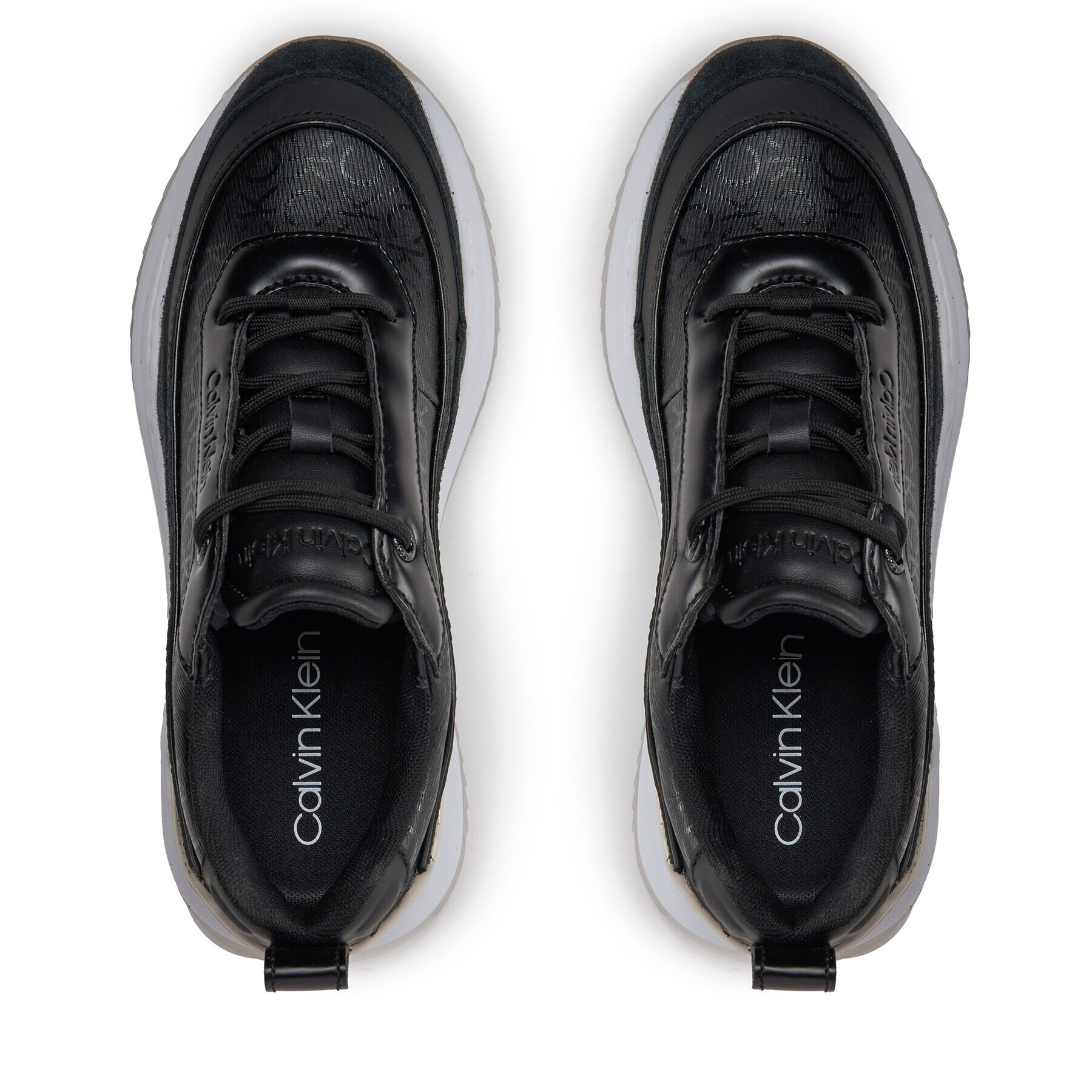 Calvin Klein Сникърси Intern Wedge Lace Up - Epi Mono HW0HW01663 Черен - Pepit.bg