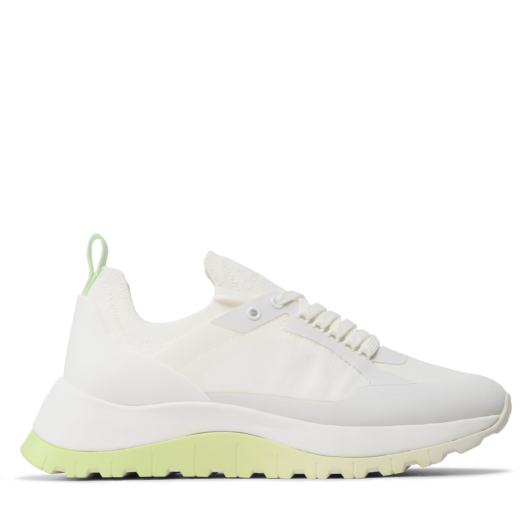 Calvin Klein Сникърси Knit Runner Dynamic Lace Up HW0HW01446 Бял - Pepit.bg