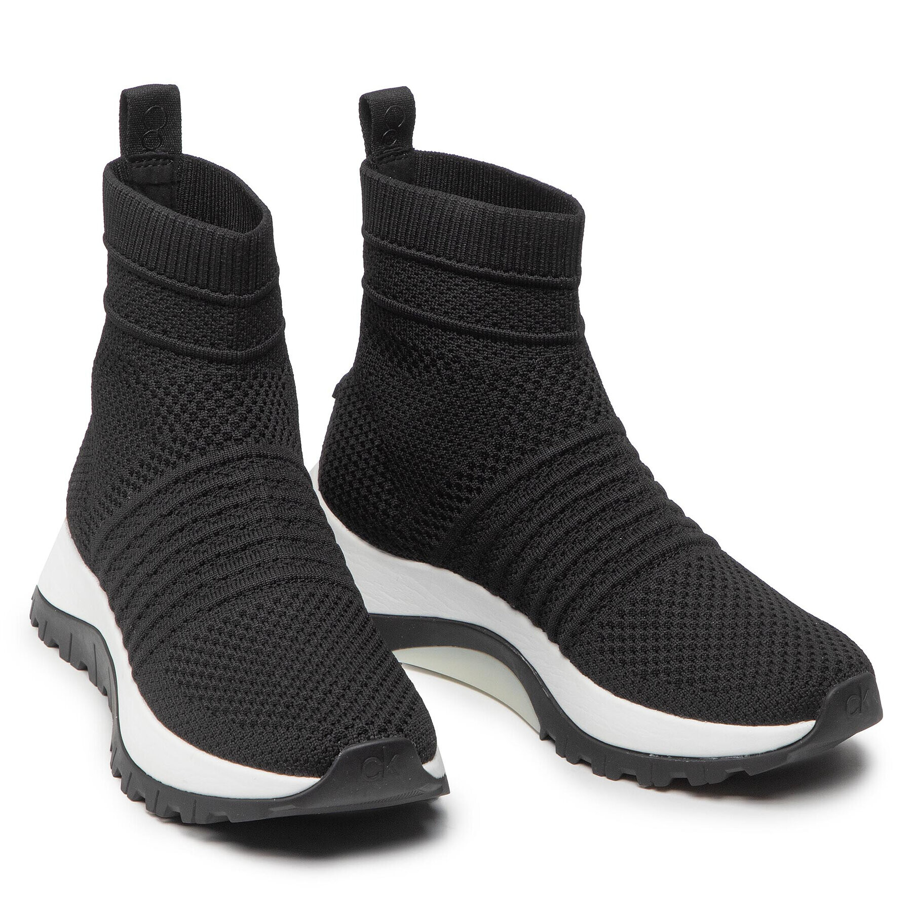 Calvin Klein Сникърси Knit Sock Boot HW0HW00673 Черен - Pepit.bg