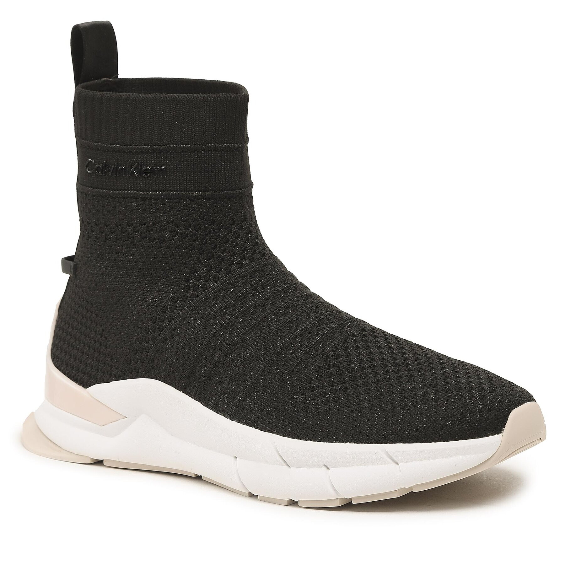 Calvin Klein Сникърси Knit Sock Boot HW0HW01539 Черен - Pepit.bg