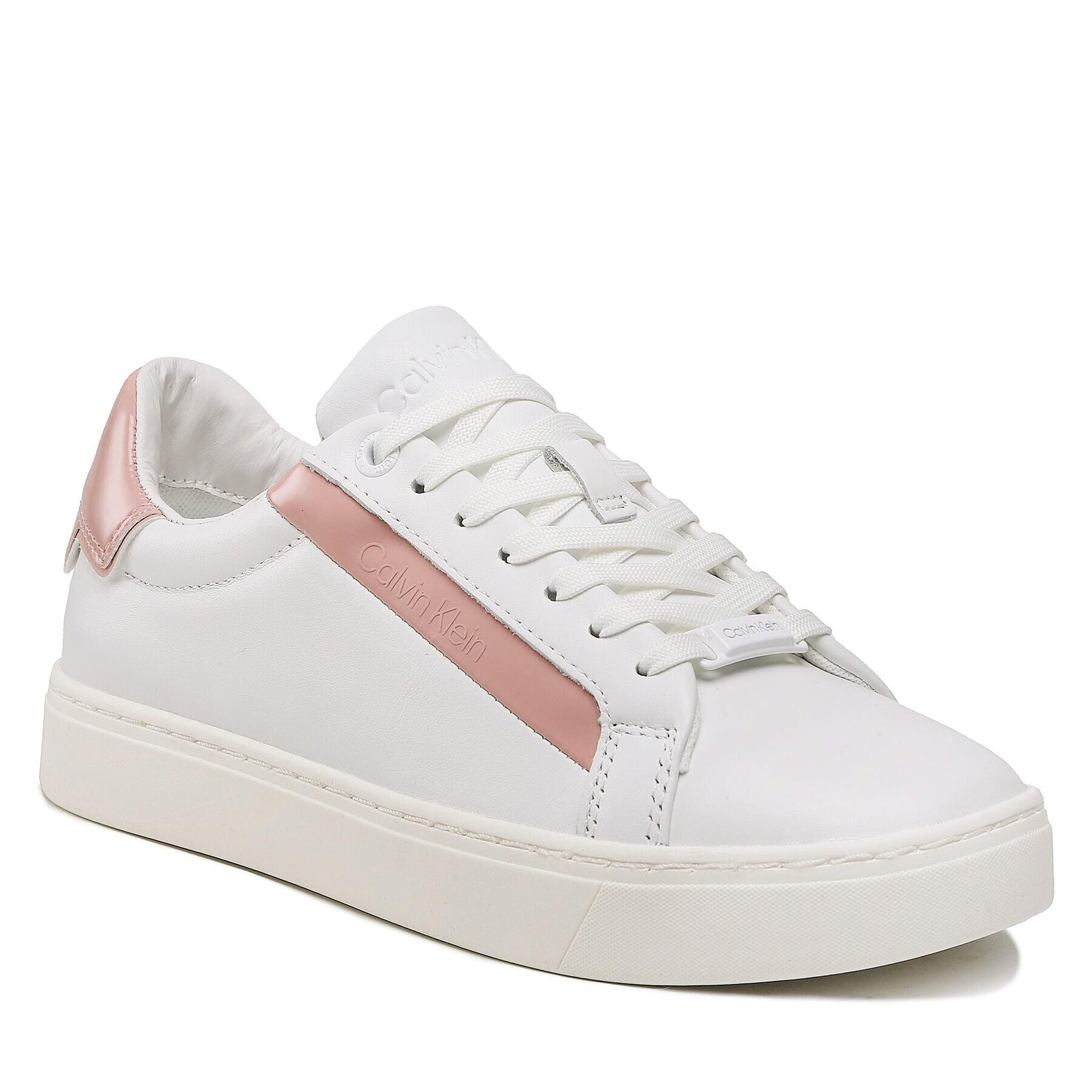 Calvin Klein Сникърси Logo Cupsole Lace Up HW0HW01353 Бял - Pepit.bg