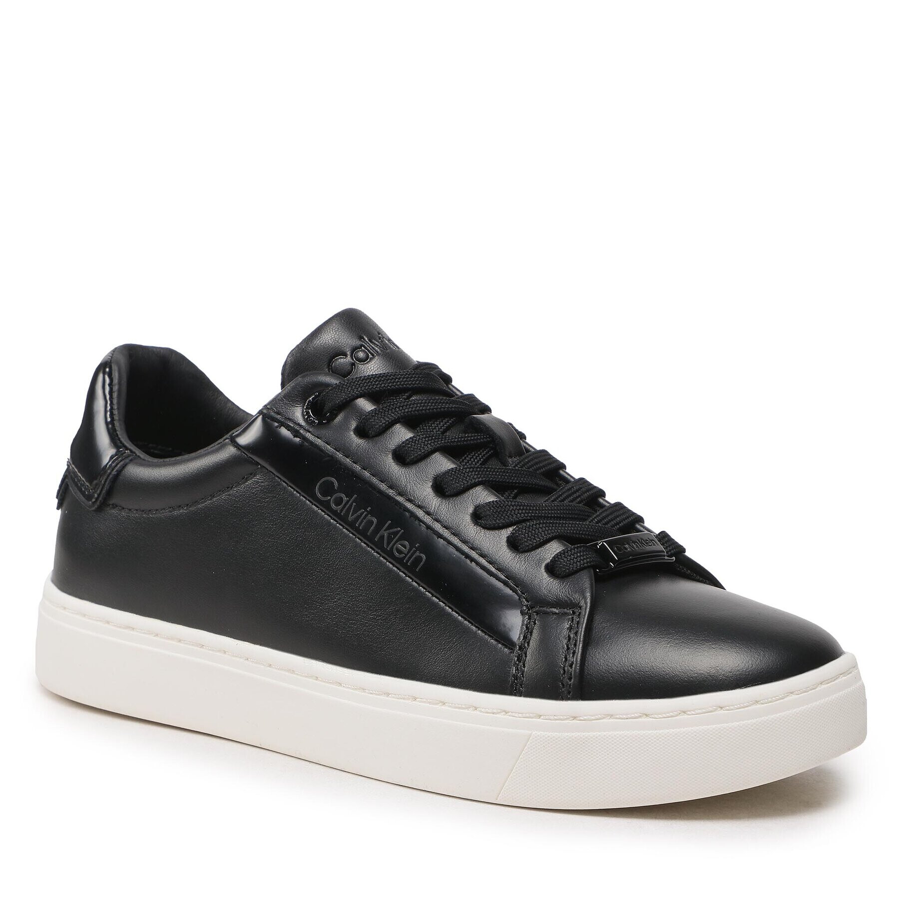 Calvin Klein Сникърси Logo Cupsole Lace Up HW0HW01353 Черен - Pepit.bg