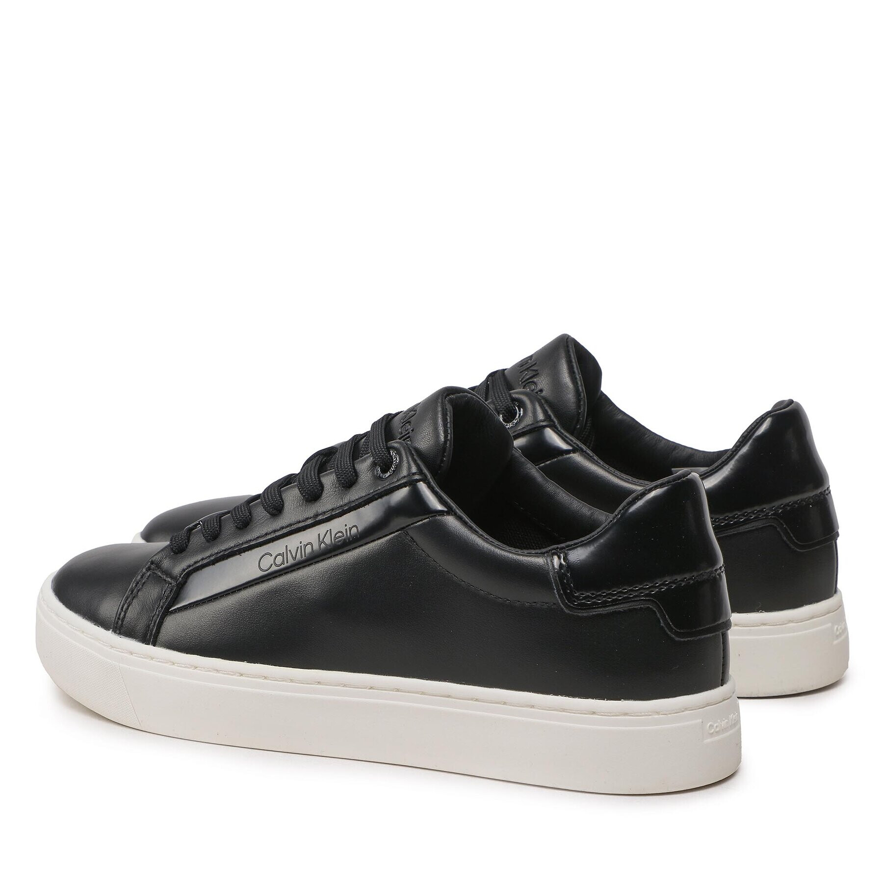 Calvin Klein Сникърси Logo Cupsole Lace Up HW0HW01353 Черен - Pepit.bg