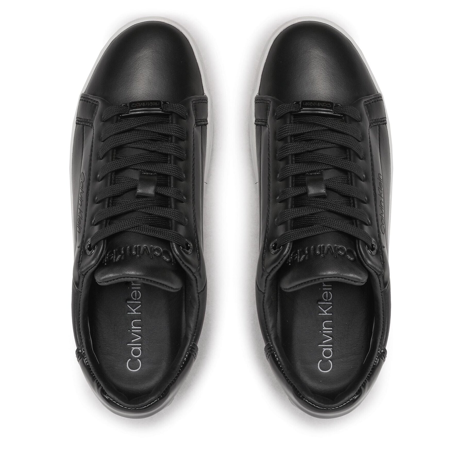 Calvin Klein Сникърси Logo Cupsole Lace Up HW0HW01353 Черен - Pepit.bg