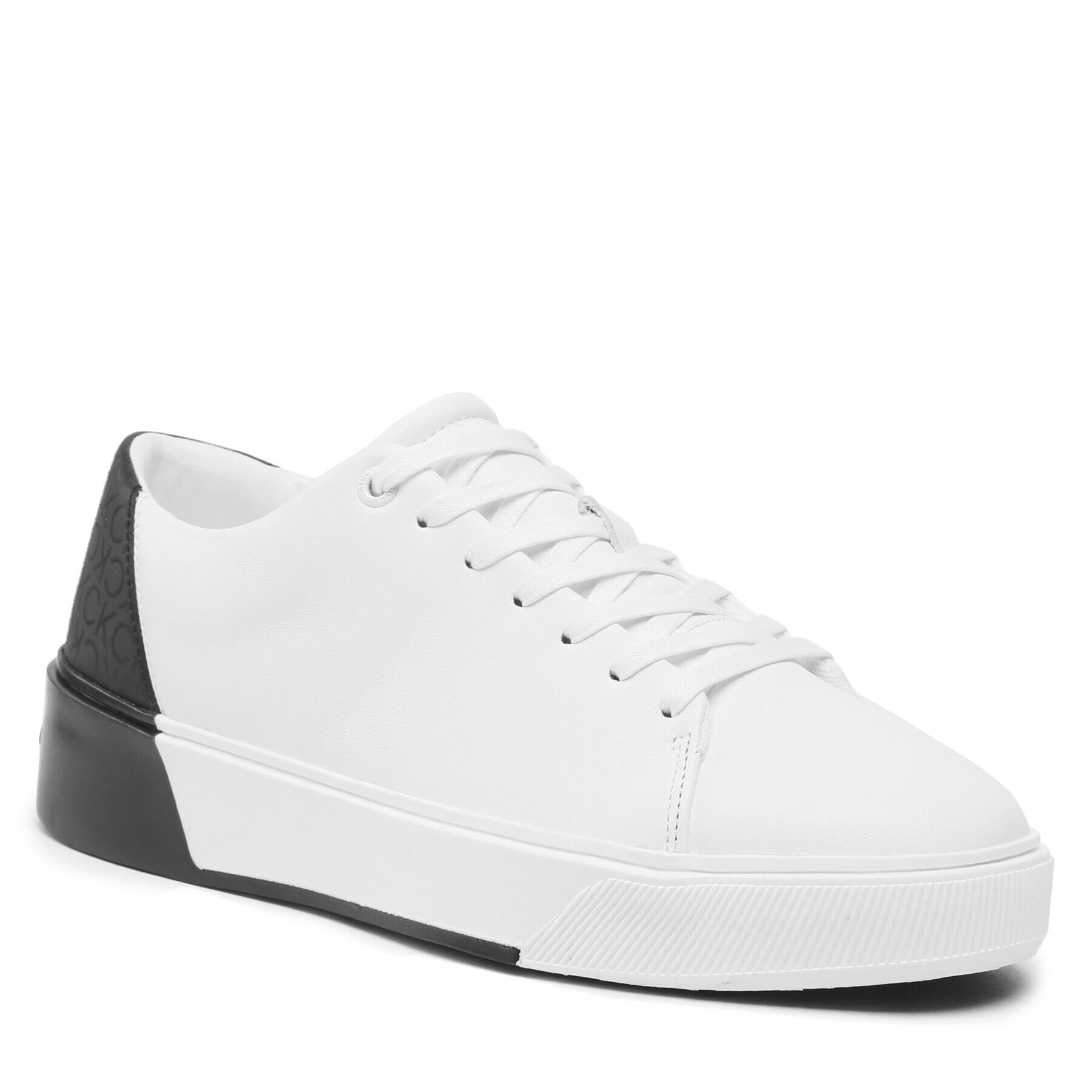 Calvin Klein Сникърси Low Lace Up Lth Mono HM0HM01236 Бял - Pepit.bg