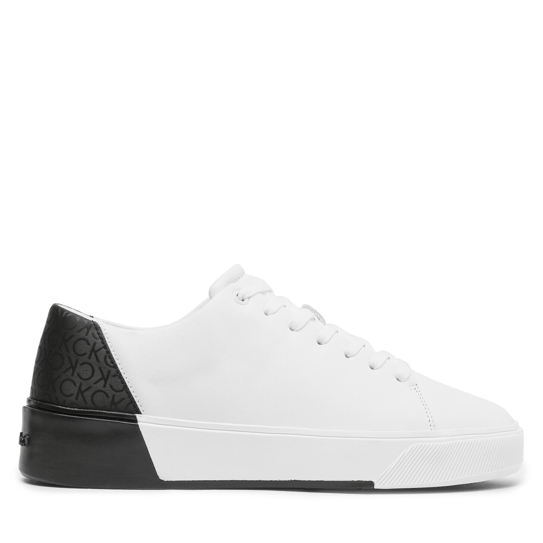 Calvin Klein Сникърси Low Lace Up Lth Mono HM0HM01236 Бял - Pepit.bg