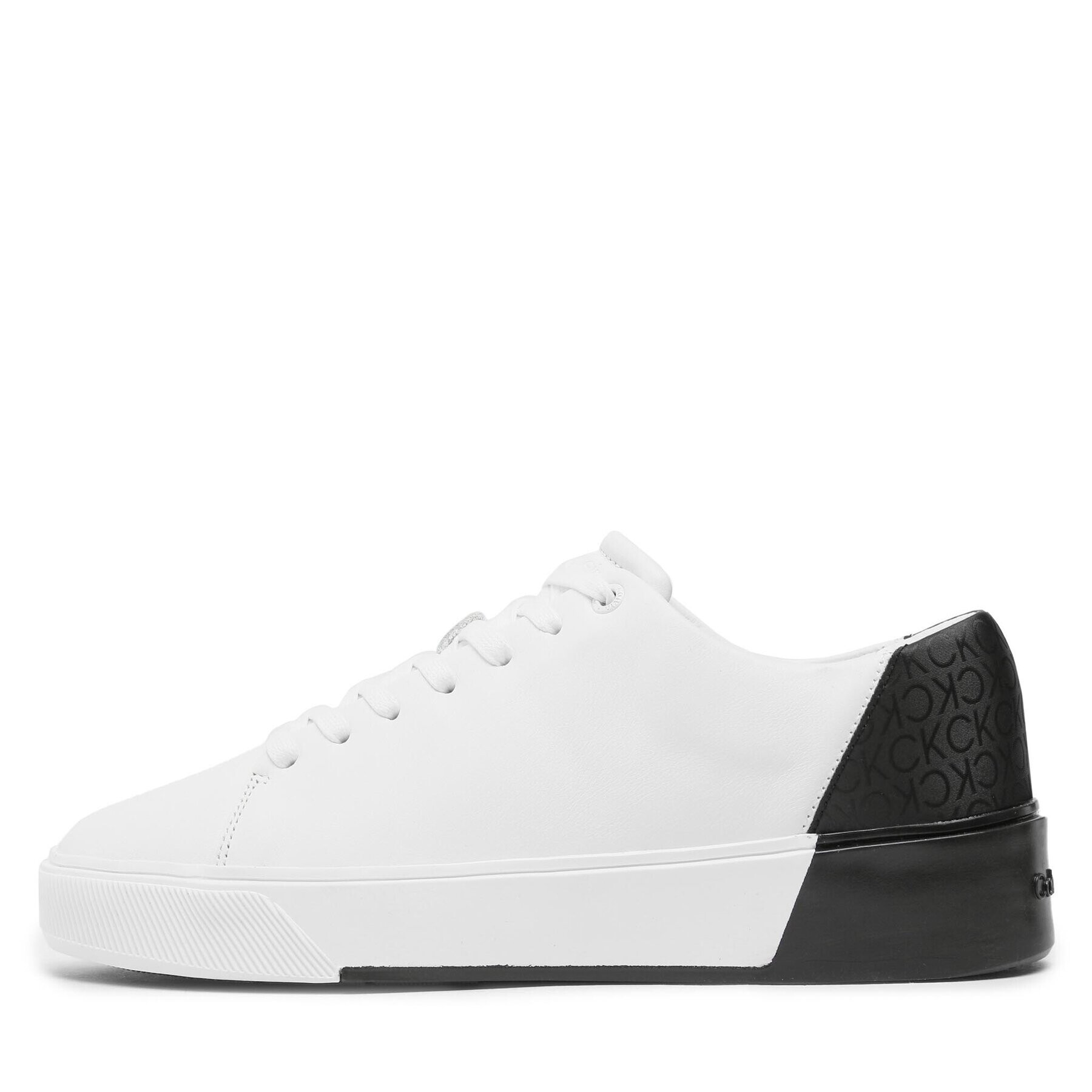 Calvin Klein Сникърси Low Lace Up Lth Mono HM0HM01236 Бял - Pepit.bg