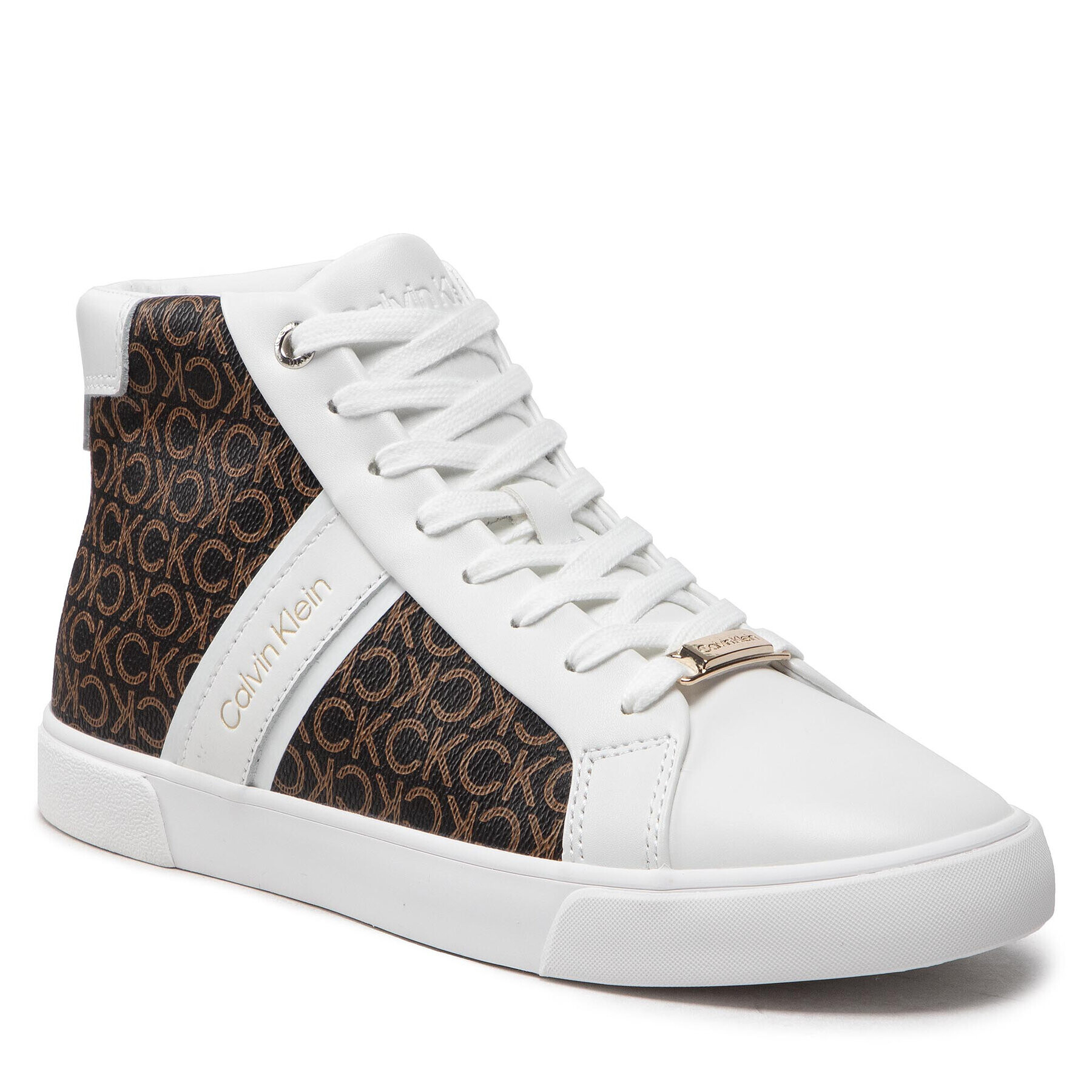Calvin Klein Сникърси Low Profile High Top-Mono HW0HW01270 Бял - Pepit.bg