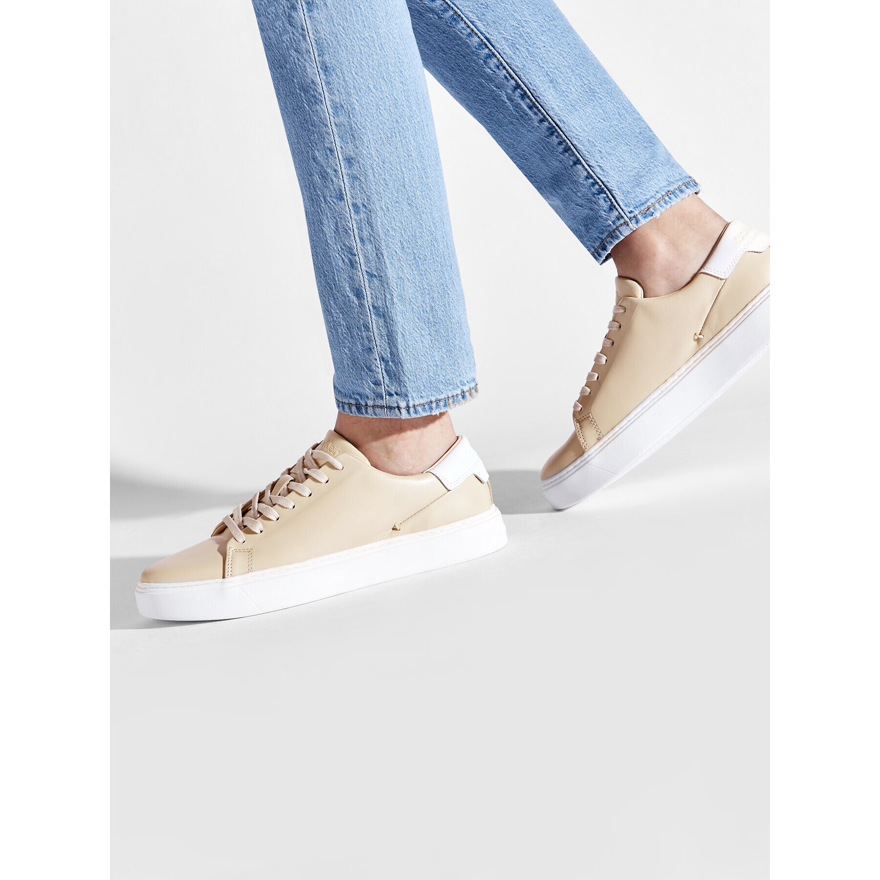 Calvin Klein Сникърси Low Top Lace Up Bonded HM0HM00322 Бежов - Pepit.bg