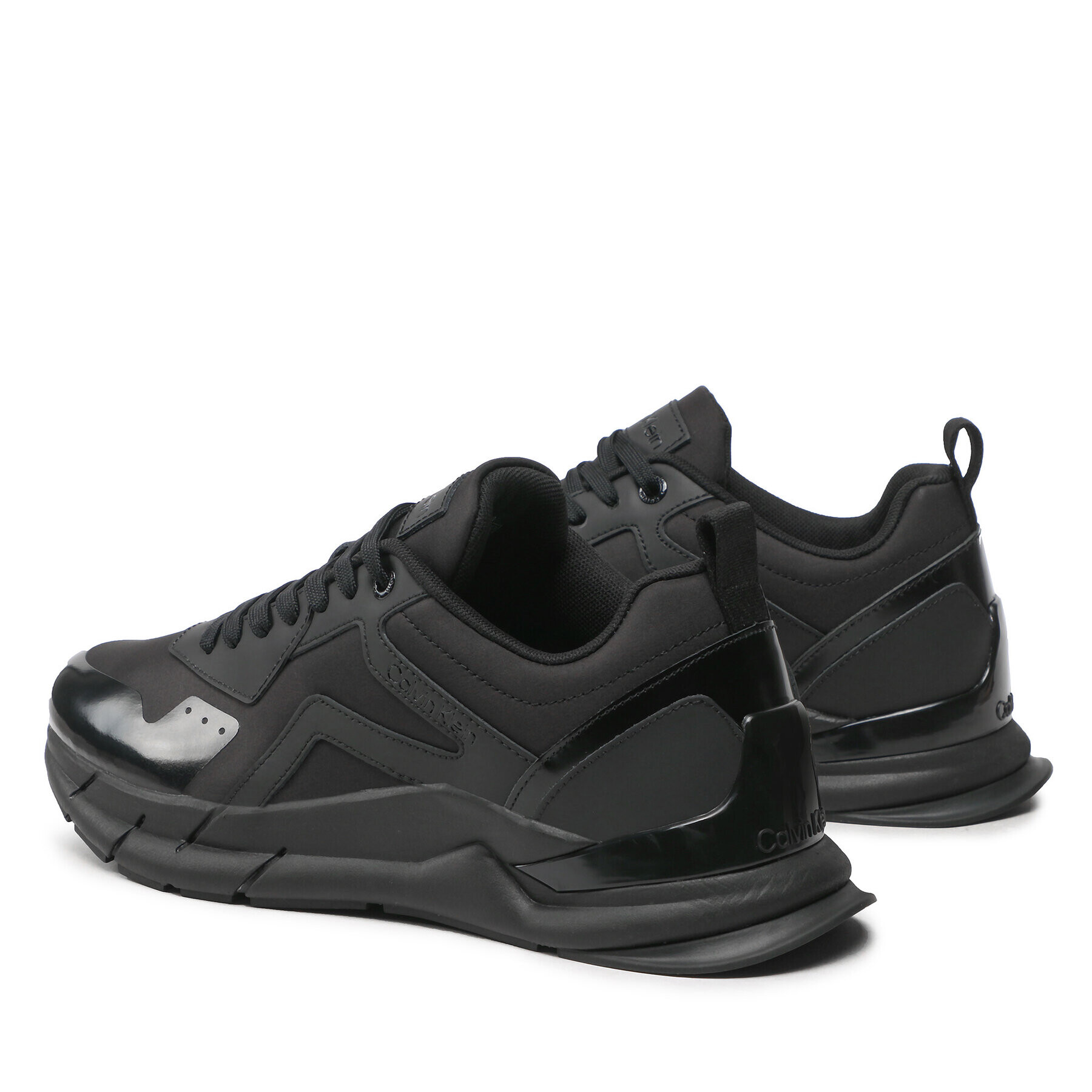 Calvin Klein Сникърси Low Top Lace Up Festive HM0HM01007 Черен - Pepit.bg