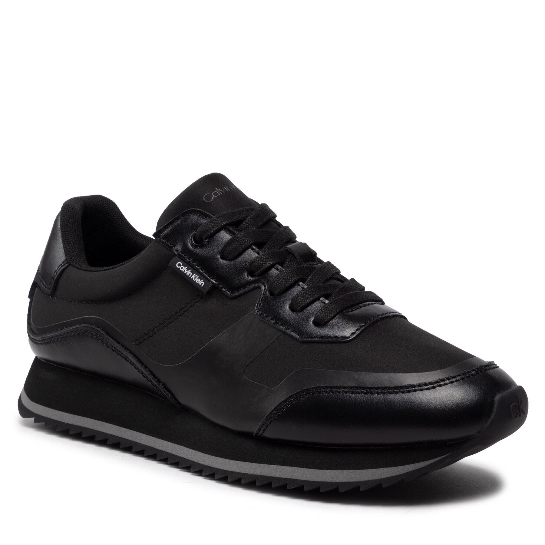 Calvin Klein Сникърси Low Top Lace Up Heat Bond HM0HM00551 Черен - Pepit.bg