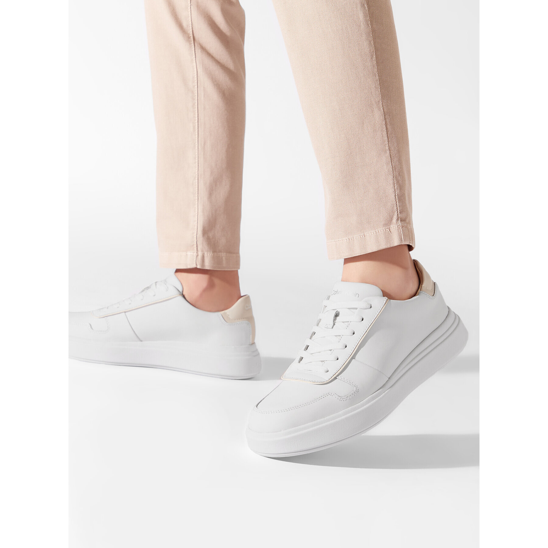 Calvin Klein Сникърси Low Top Lace Up HM0HM00549 Бял - Pepit.bg