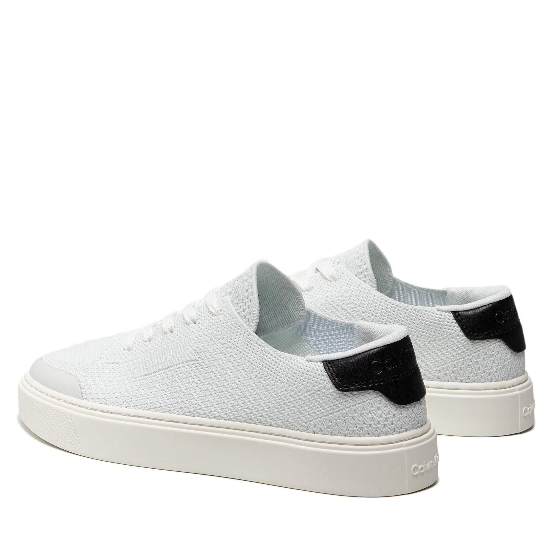 Calvin Klein Сникърси Low Top Lace Up Knit HM0HM00350 Бял - Pepit.bg