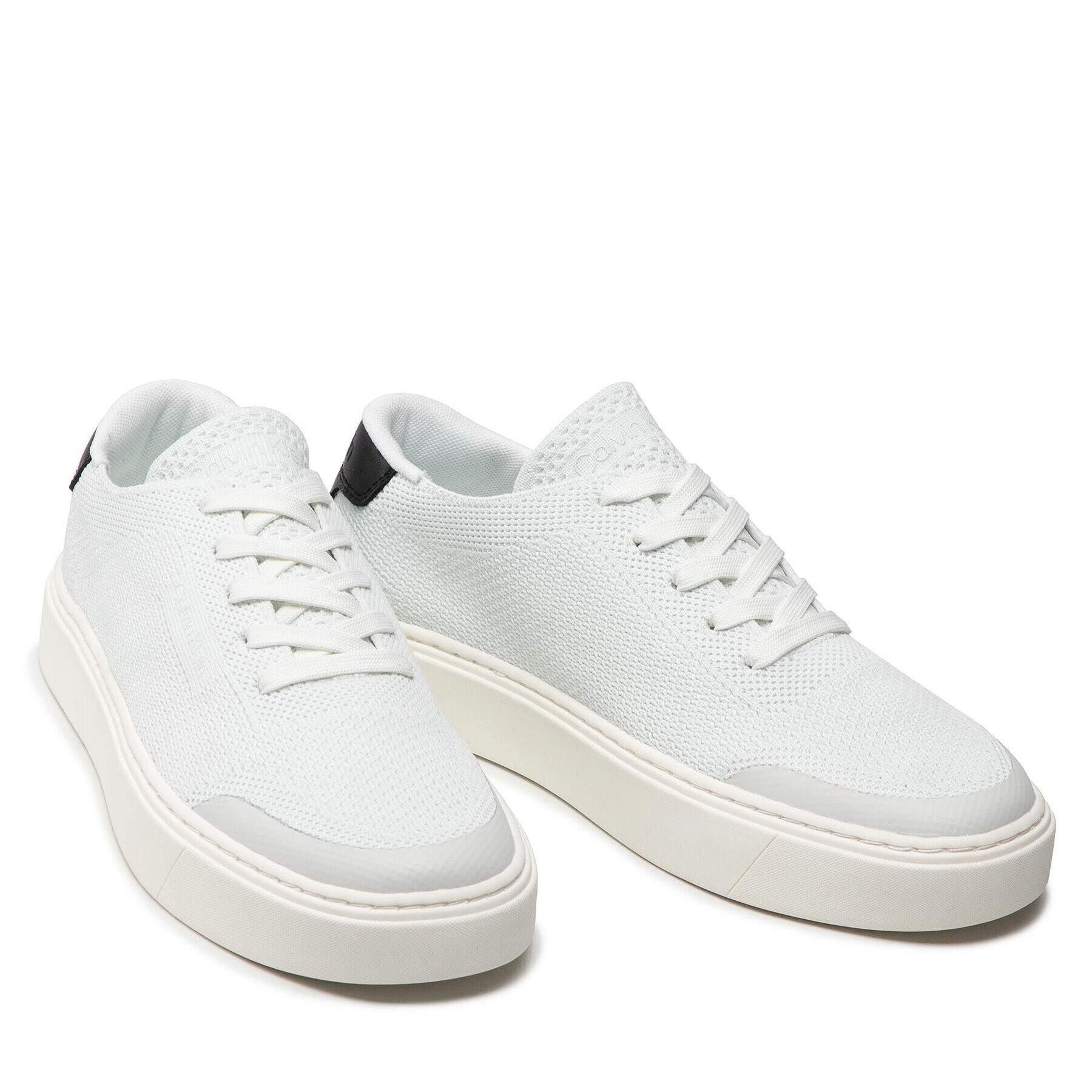 Calvin Klein Сникърси Low Top Lace Up Knit HM0HM00350 Бял - Pepit.bg