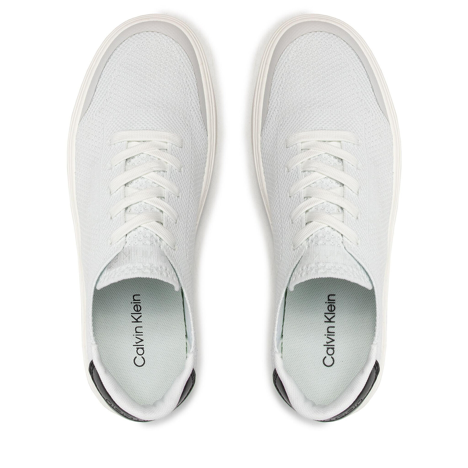 Calvin Klein Сникърси Low Top Lace Up Knit HM0HM00350 Бял - Pepit.bg