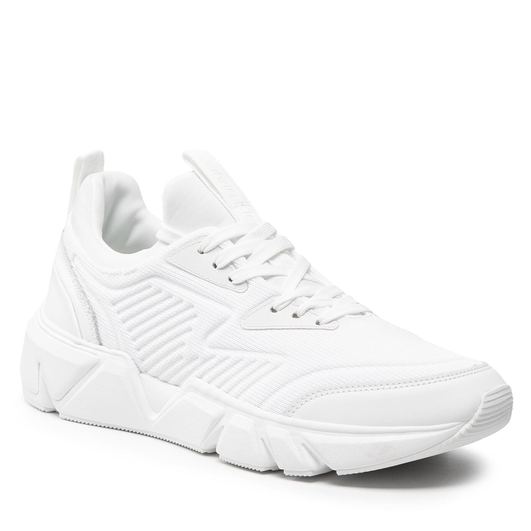 Calvin Klein Сникърси Low Top Lace Up Knit HM0HM00647 Бял - Pepit.bg