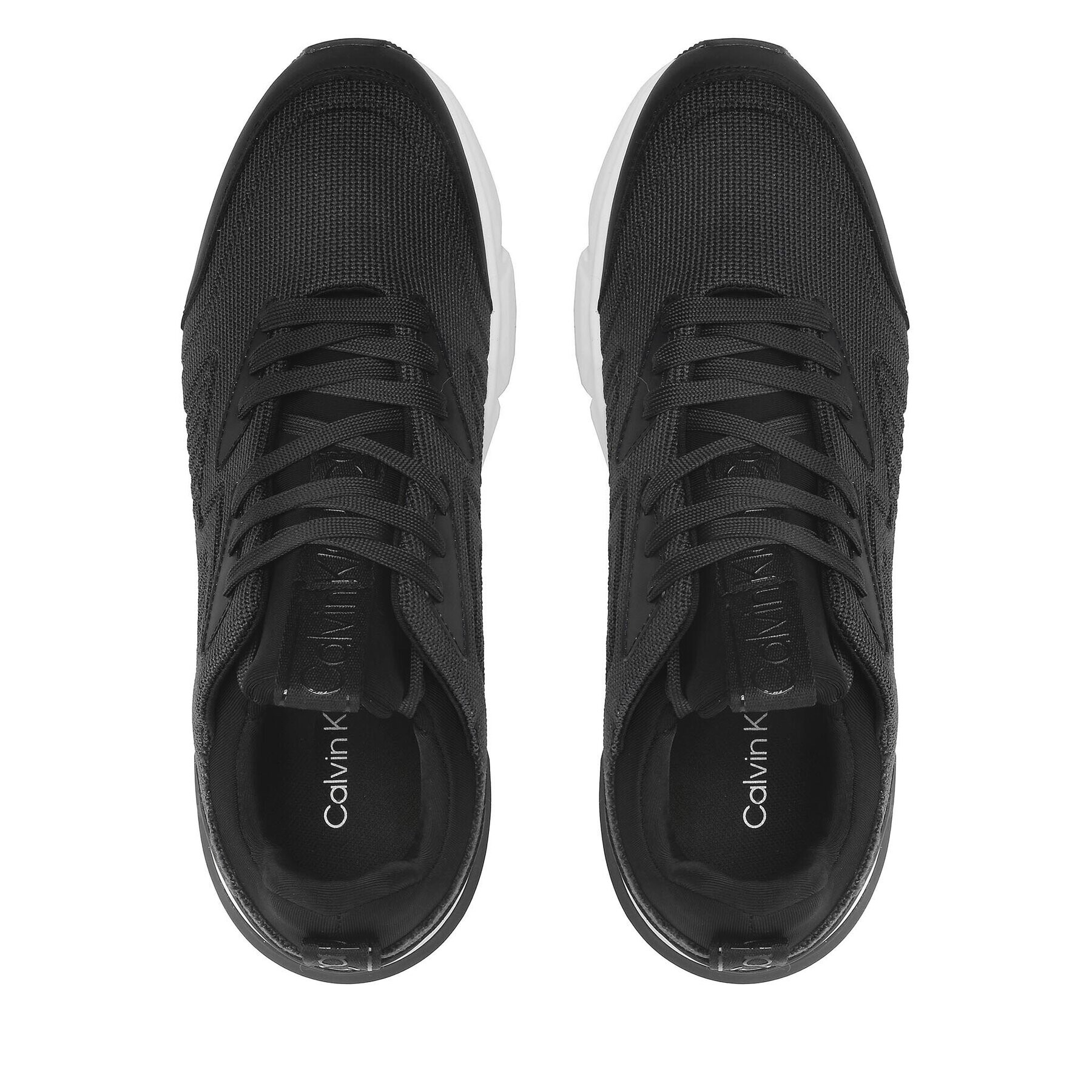 Calvin Klein Сникърси Low Top Lace Up Knit HM0HM00647 Черен - Pepit.bg