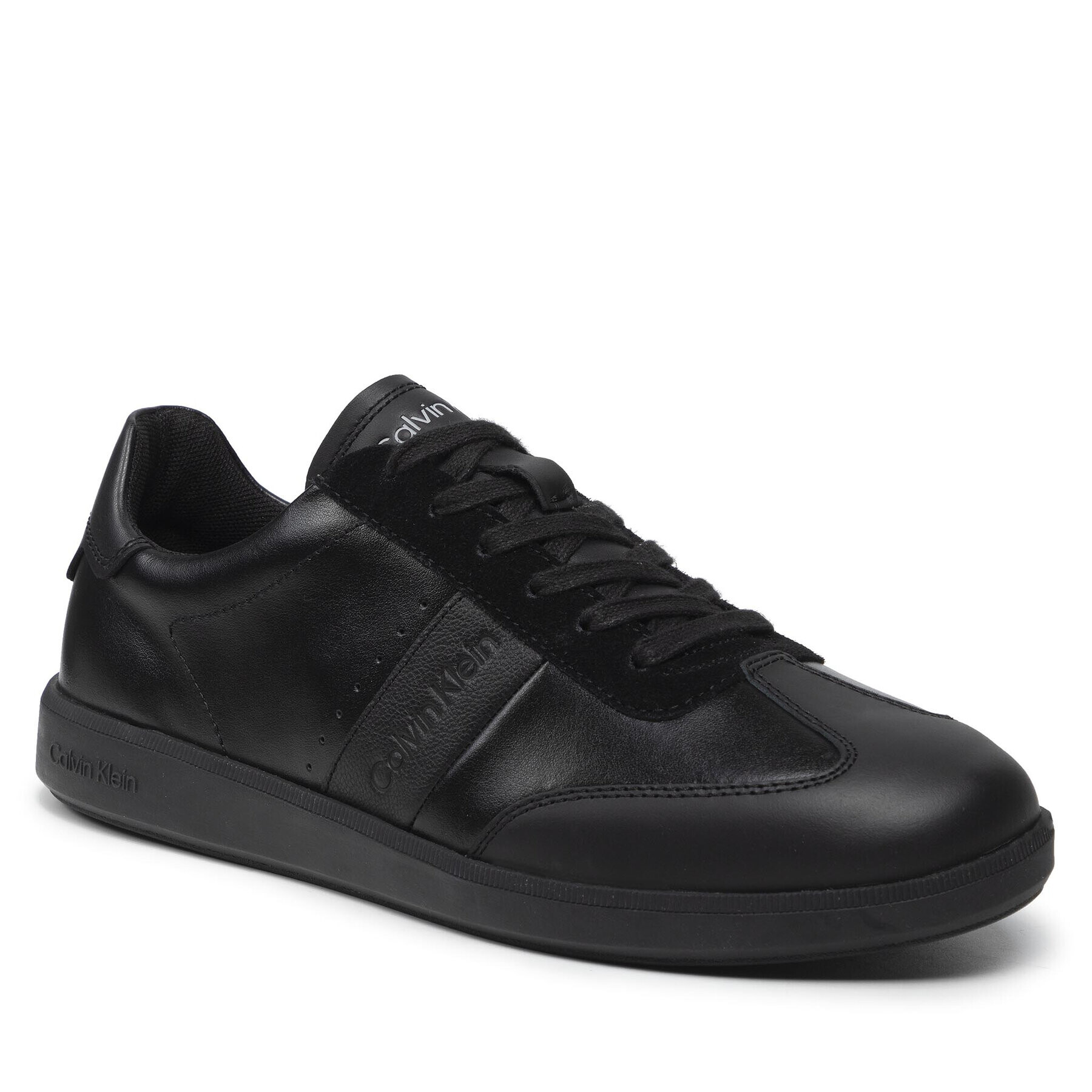 Calvin Klein Сникърси Low Top Lace Up Lth HM0HM00284 Черен - Pepit.bg
