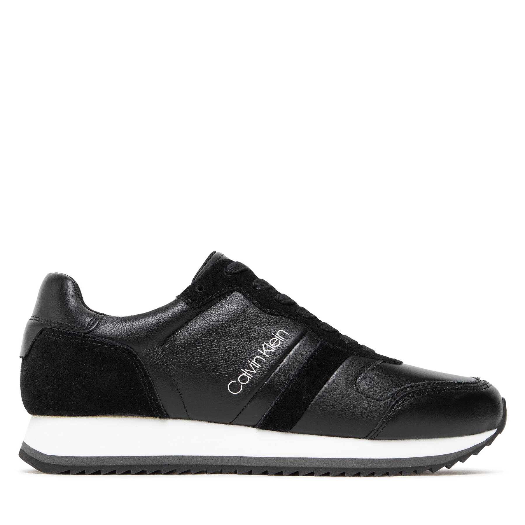 Calvin Klein Сникърси Low Top Lace Up Lth HM0HM00287 Черен - Pepit.bg
