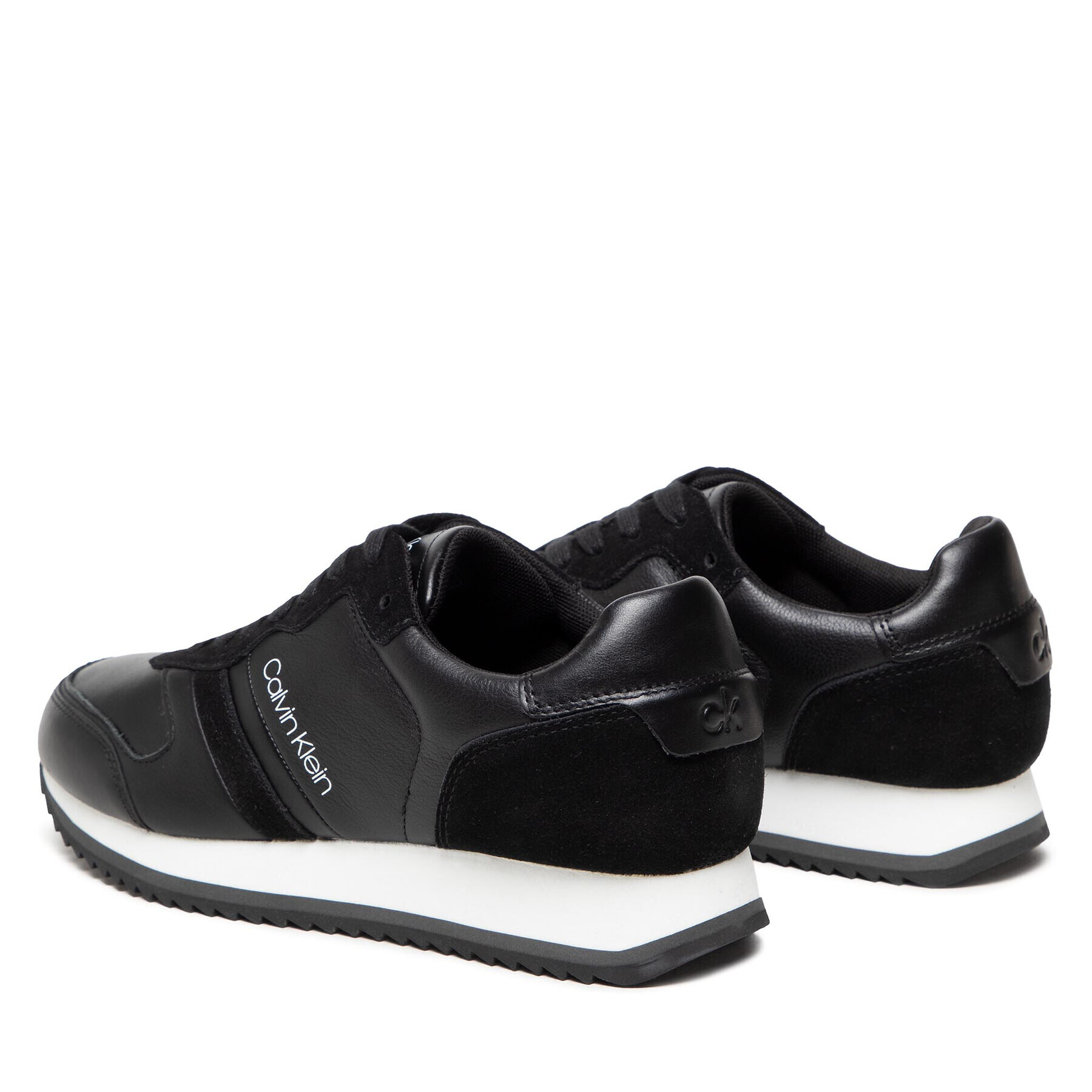 Calvin Klein Сникърси Low Top Lace Up Lth HM0HM00287 Черен - Pepit.bg
