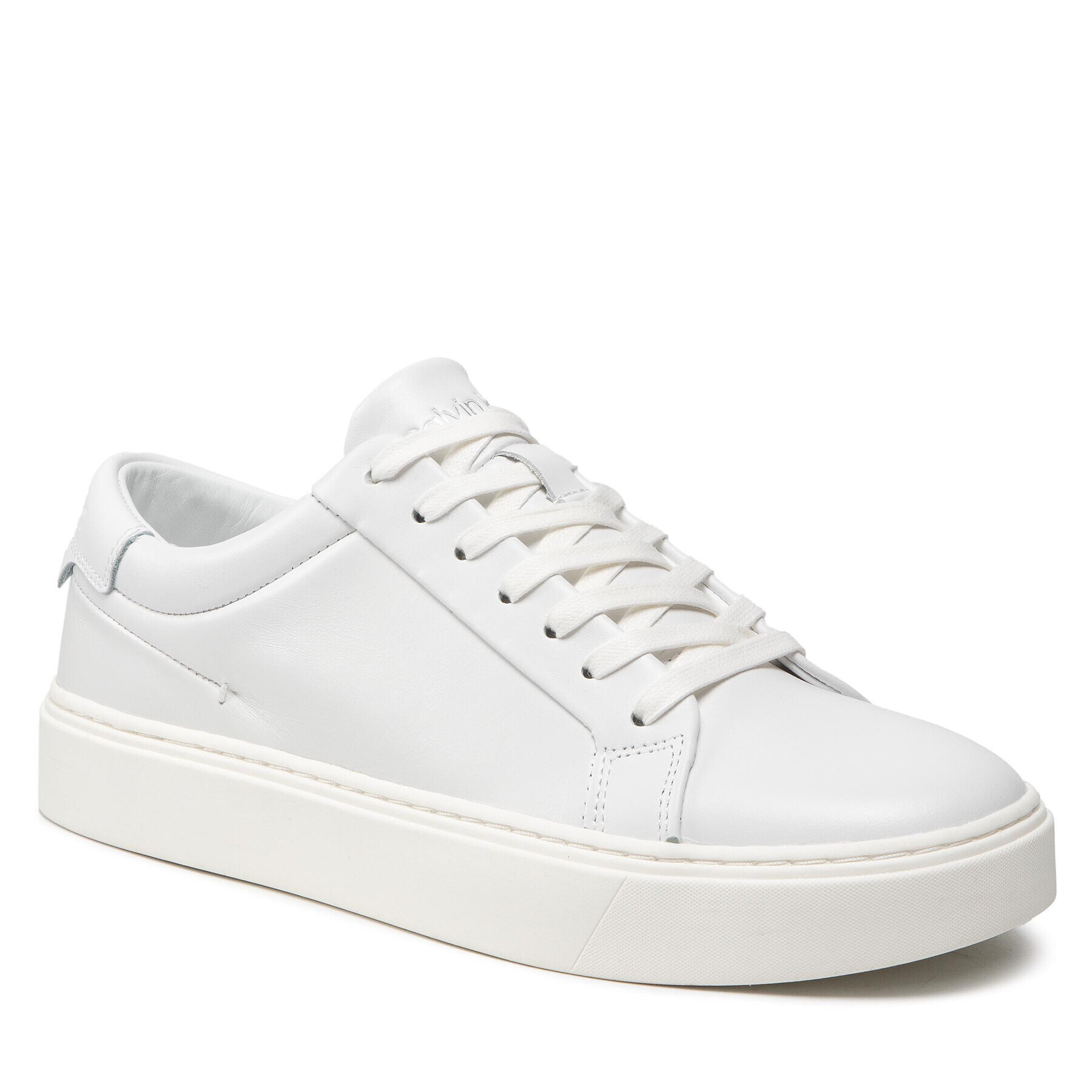 Calvin Klein Сникърси Low Top Lace Up Lth HM0HM00294 Бял - Pepit.bg