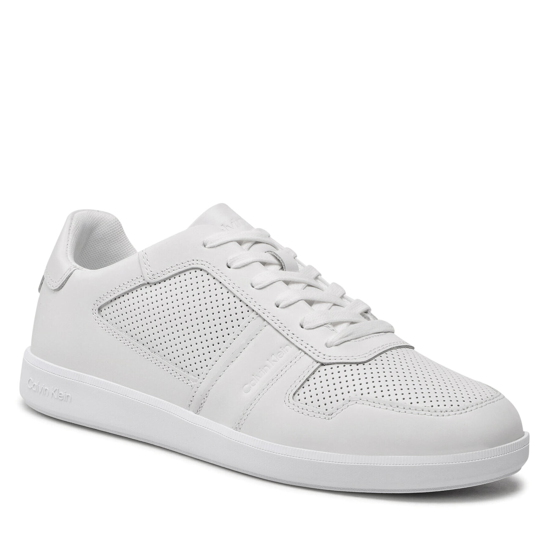 Calvin Klein Сникърси Low Top Lace Up Lth HM0HM00471 Бял - Pepit.bg