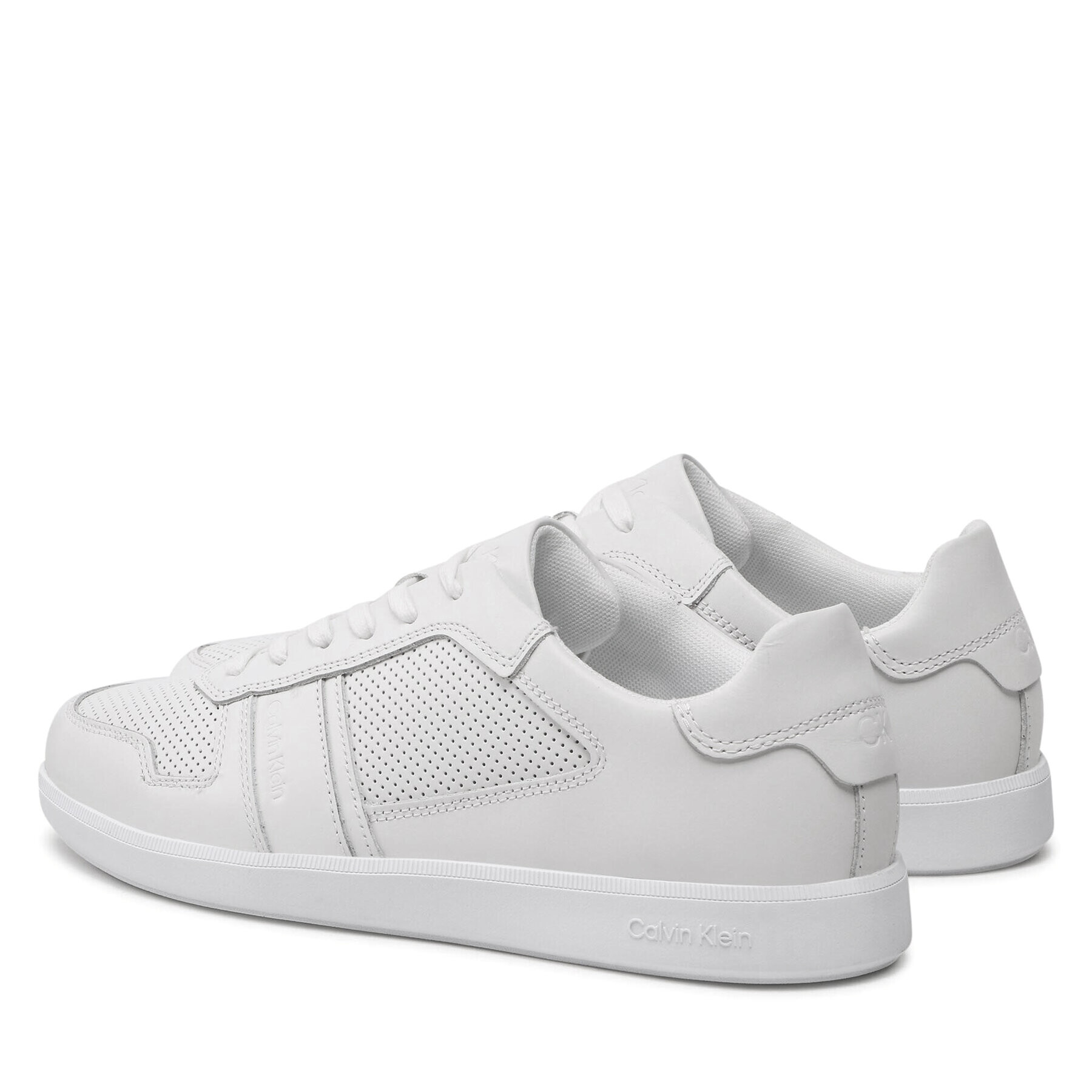 Calvin Klein Сникърси Low Top Lace Up Lth HM0HM00471 Бял - Pepit.bg